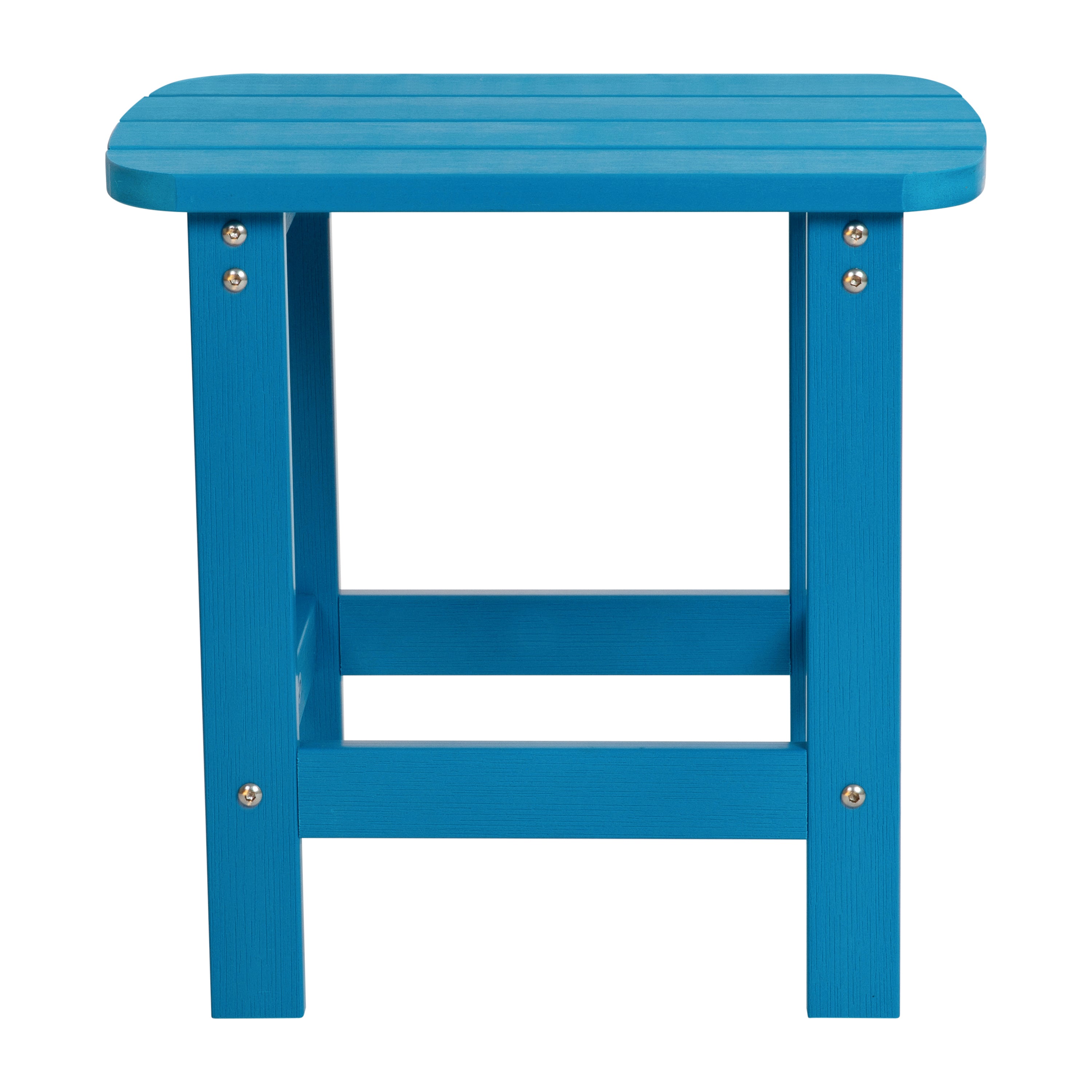 Charlestown All-Weather Poly Resin Wood Commercial Grade Adirondack Side Table in Blue