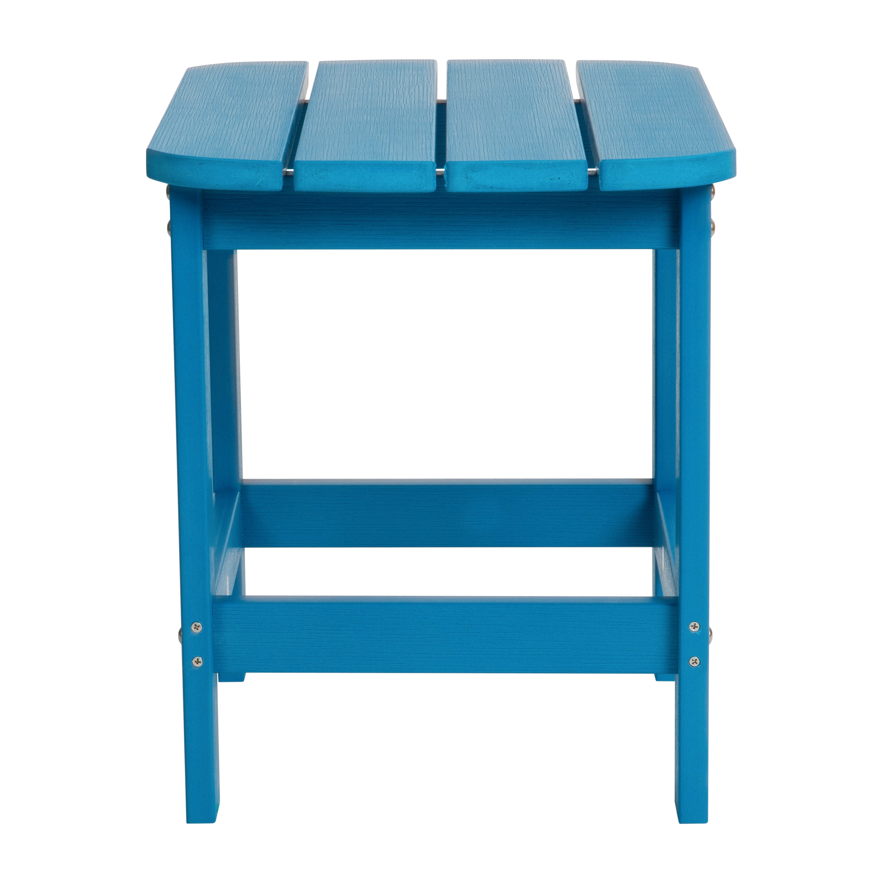 Charlestown All-Weather Poly Resin Wood Commercial Grade Adirondack Side Table in Blue