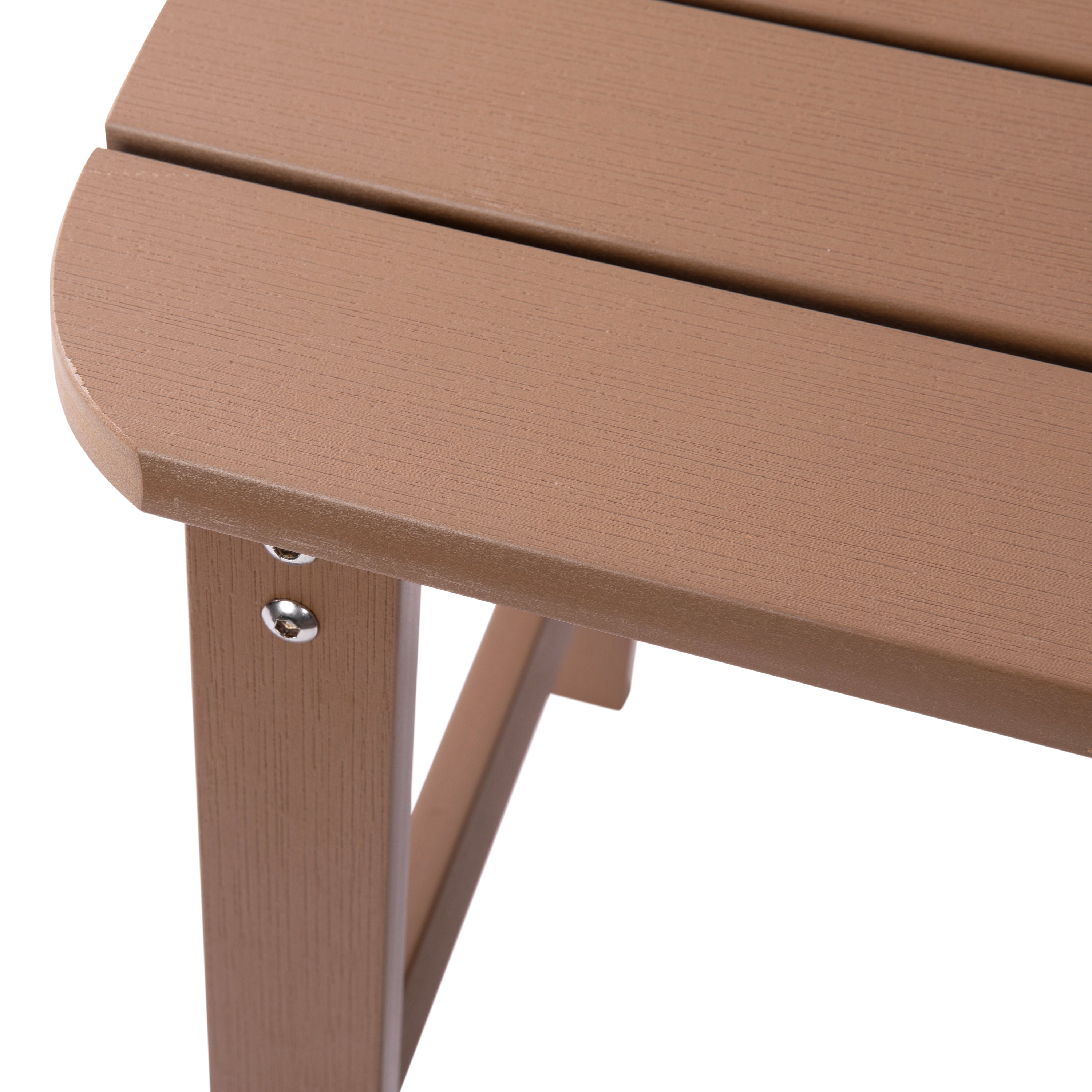 Charlestown All-Weather Poly Resin Wood Commercial Grade Adirondack Side Table in Natural Cedar