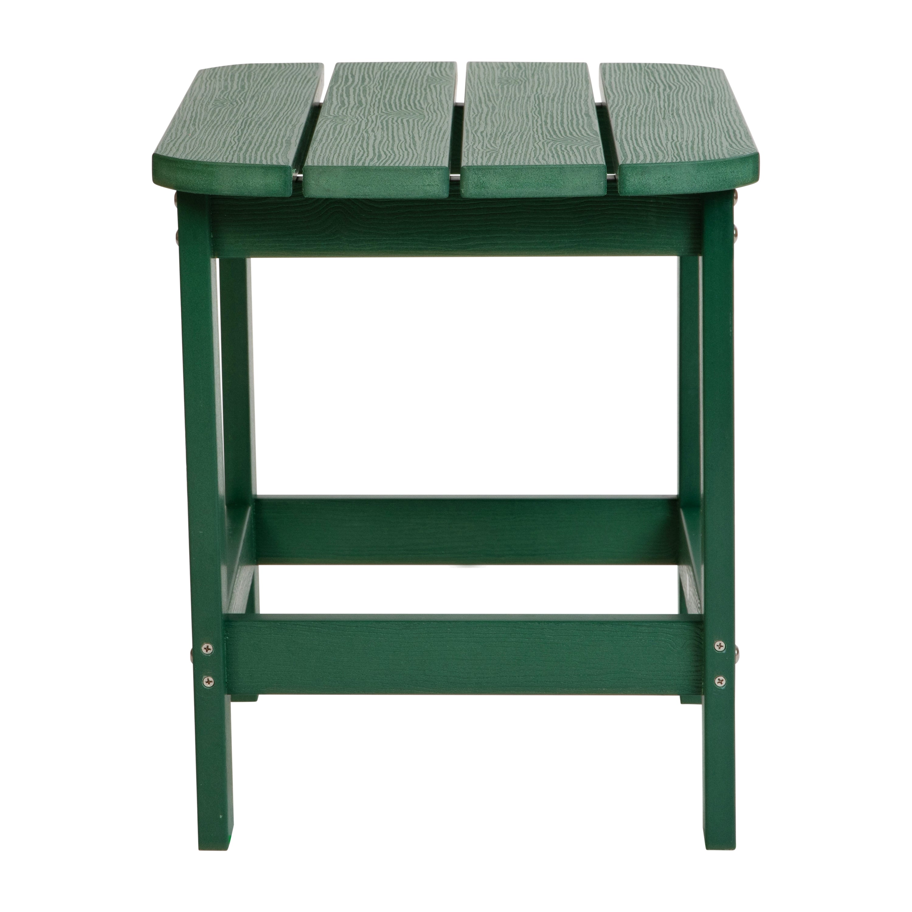 Charlestown All-Weather Poly Resin Wood Commercial Grade Adirondack Side Table in Green