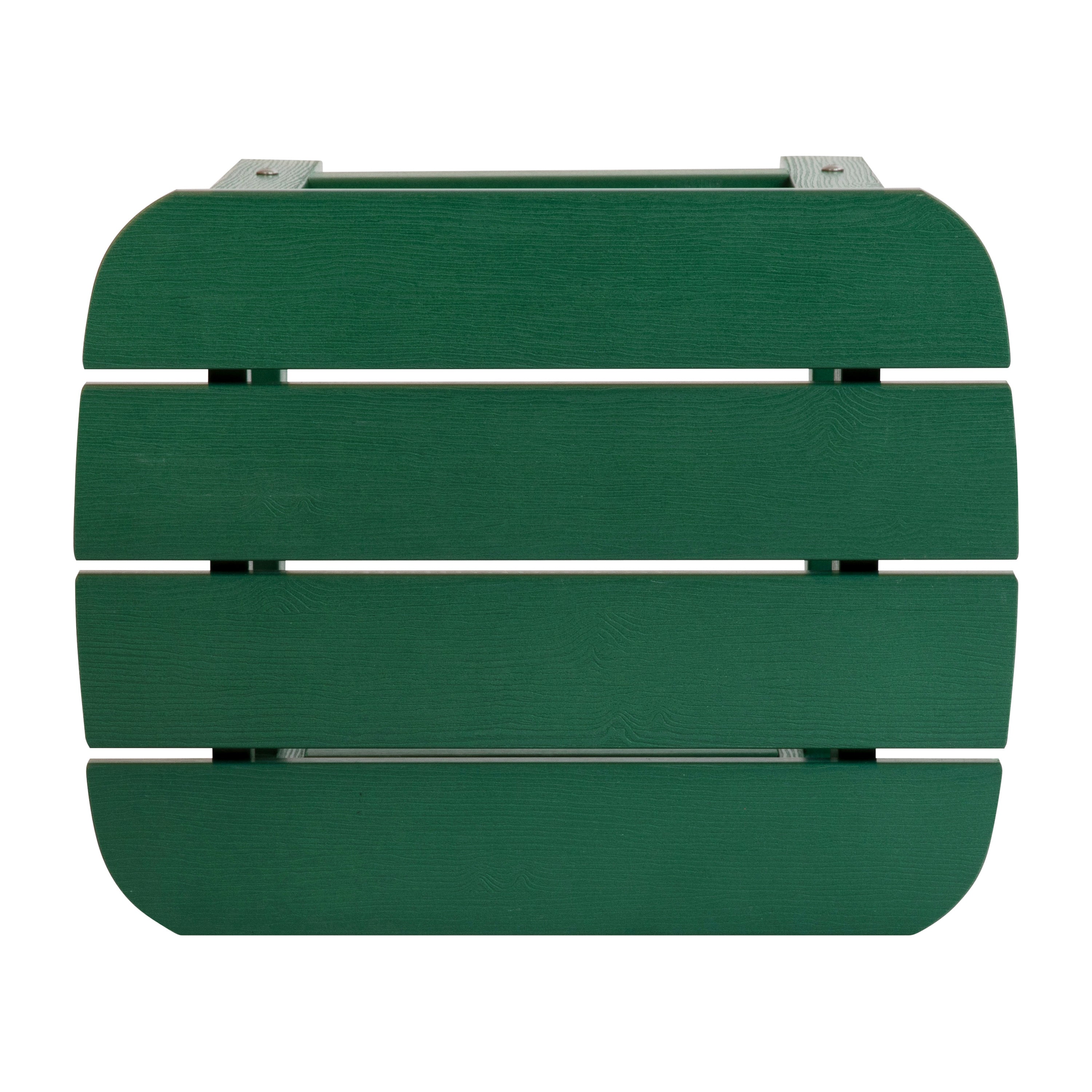 Charlestown All-Weather Poly Resin Wood Commercial Grade Adirondack Side Table in Green