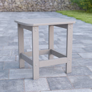 Charlestown All-Weather Poly Resin Wood Commercial Grade Adirondack Side Table in Gray