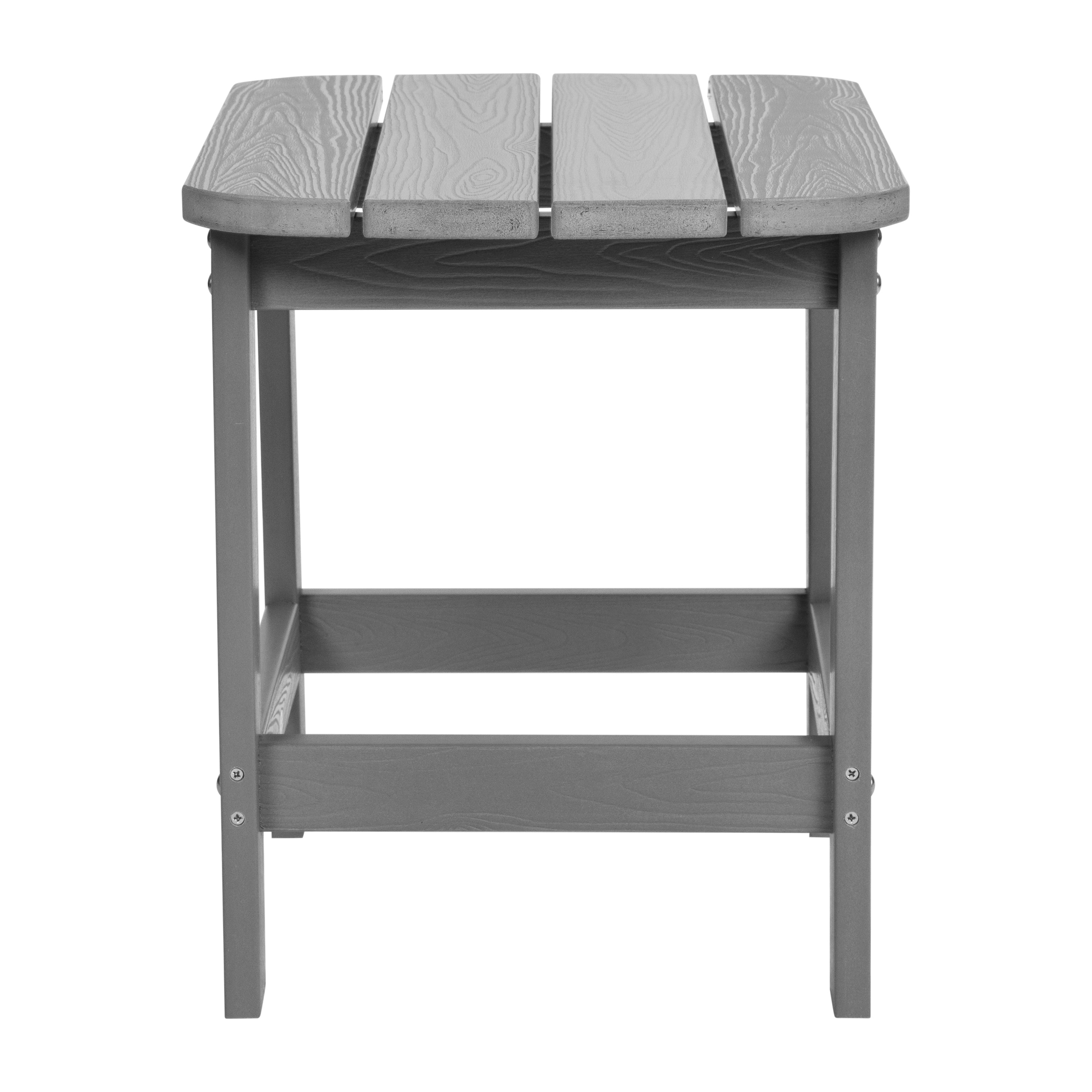 Charlestown All-Weather Poly Resin Wood Commercial Grade Adirondack Side Table in Gray