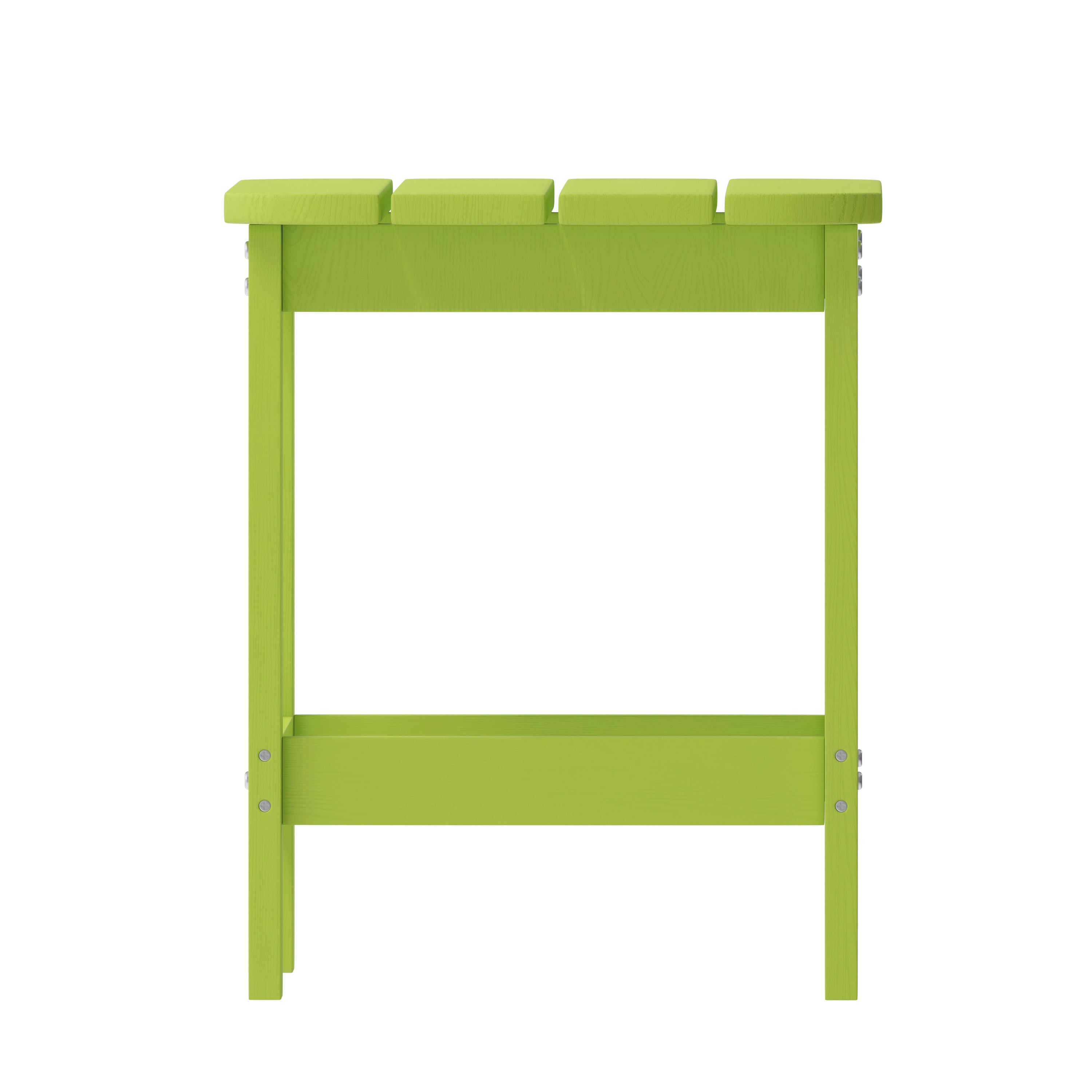 Charlestown Tiered Commercial Poly Resin Adirondack Side Table - Lime Green - All-Weather - Indoor/Outdoor