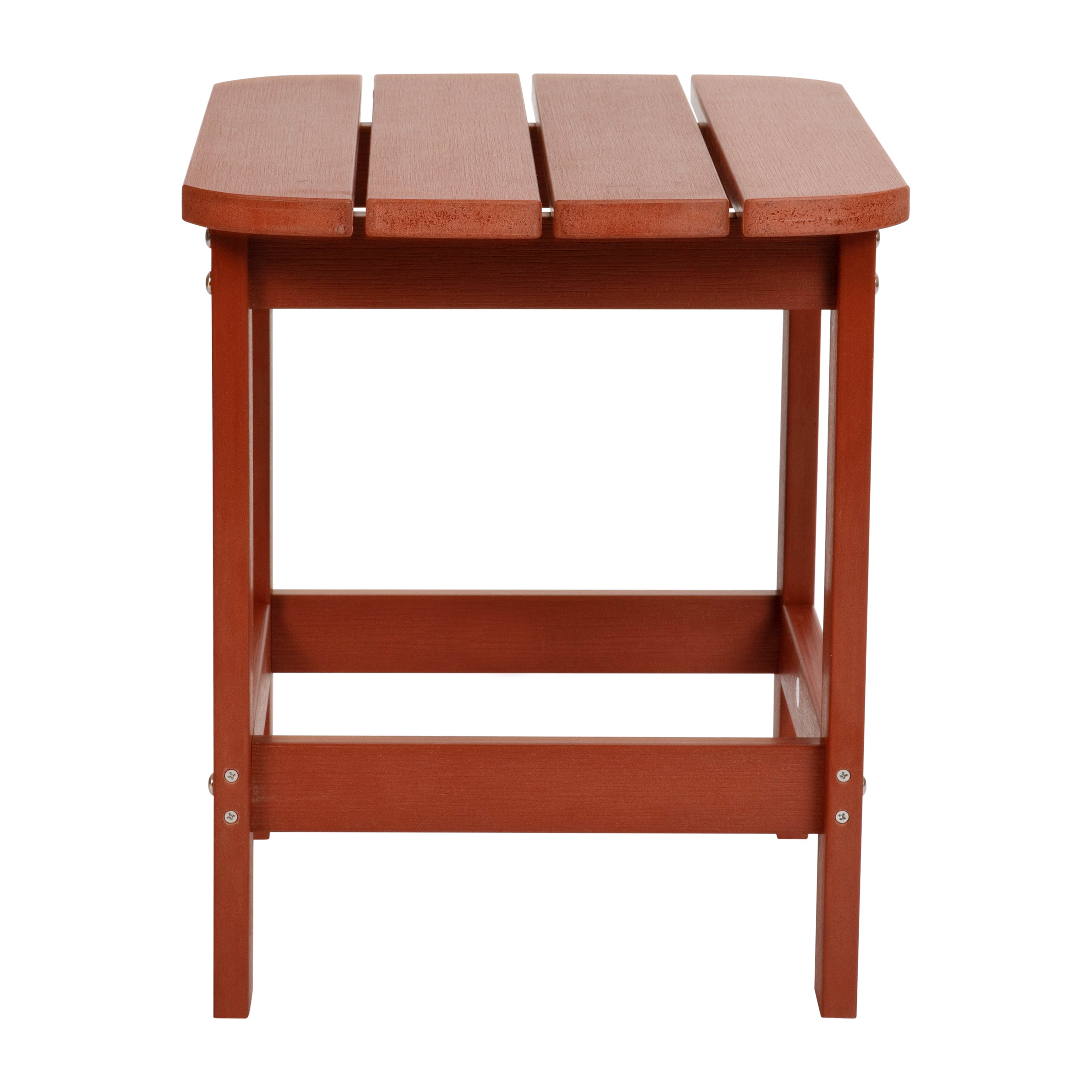 Charlestown All-Weather Poly Resin Wood Commercial Grade Adirondack Side Table in Red