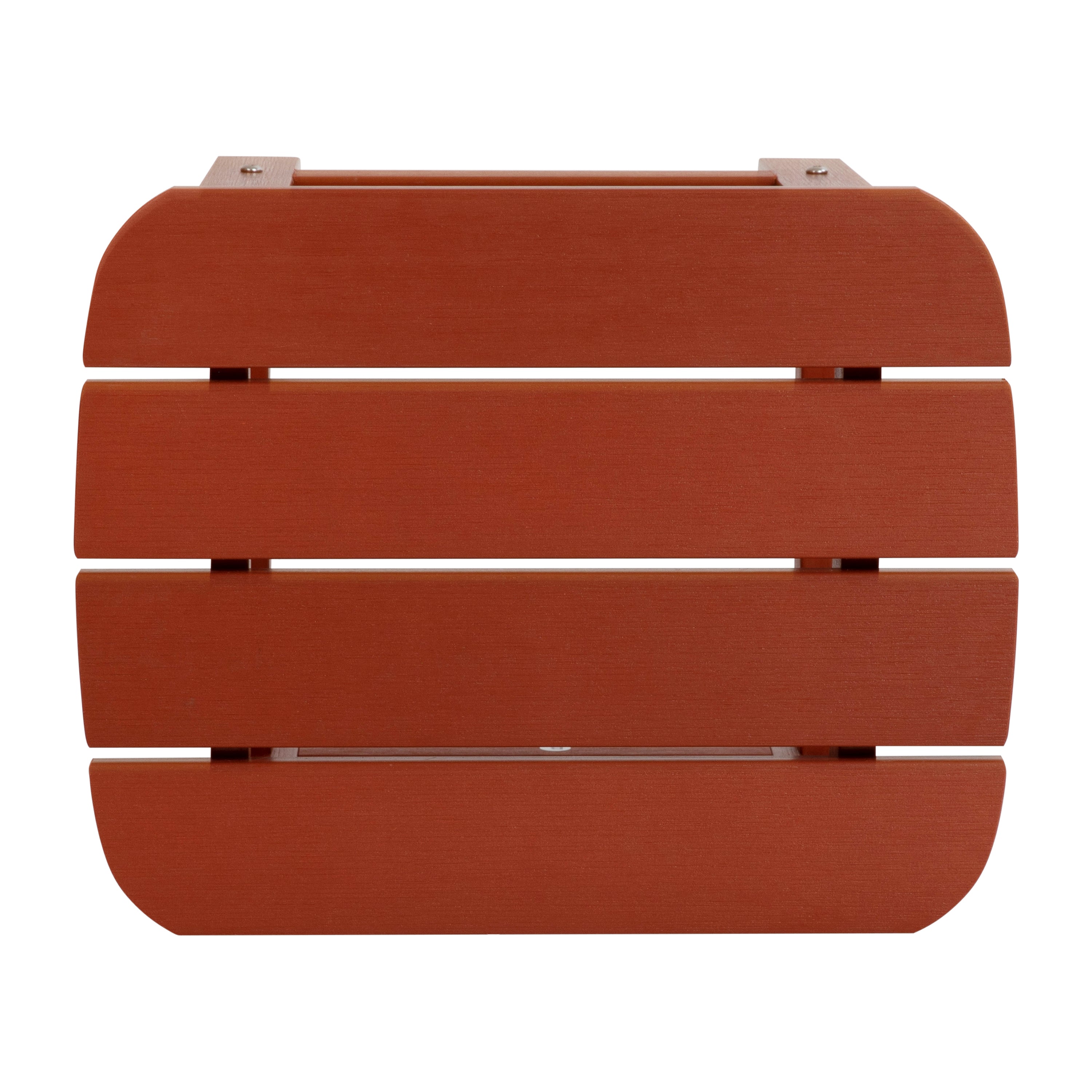 Charlestown All-Weather Poly Resin Wood Commercial Grade Adirondack Side Table in Red