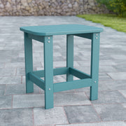 Charlestown All-Weather Poly Resin Wood Commercial Grade Adirondack Side Table in Sea Foam