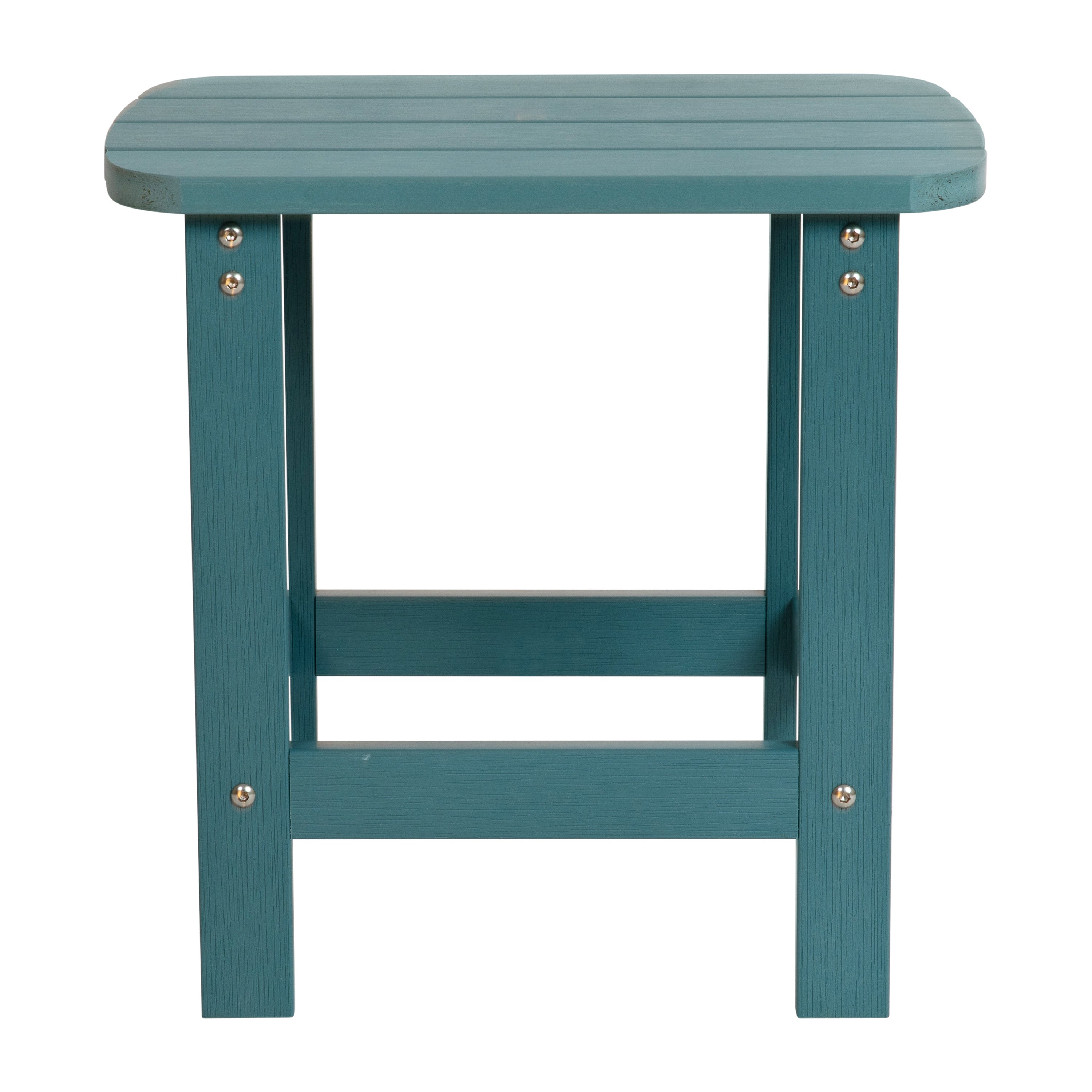 Charlestown All-Weather Poly Resin Wood Commercial Grade Adirondack Side Table in Sea Foam
