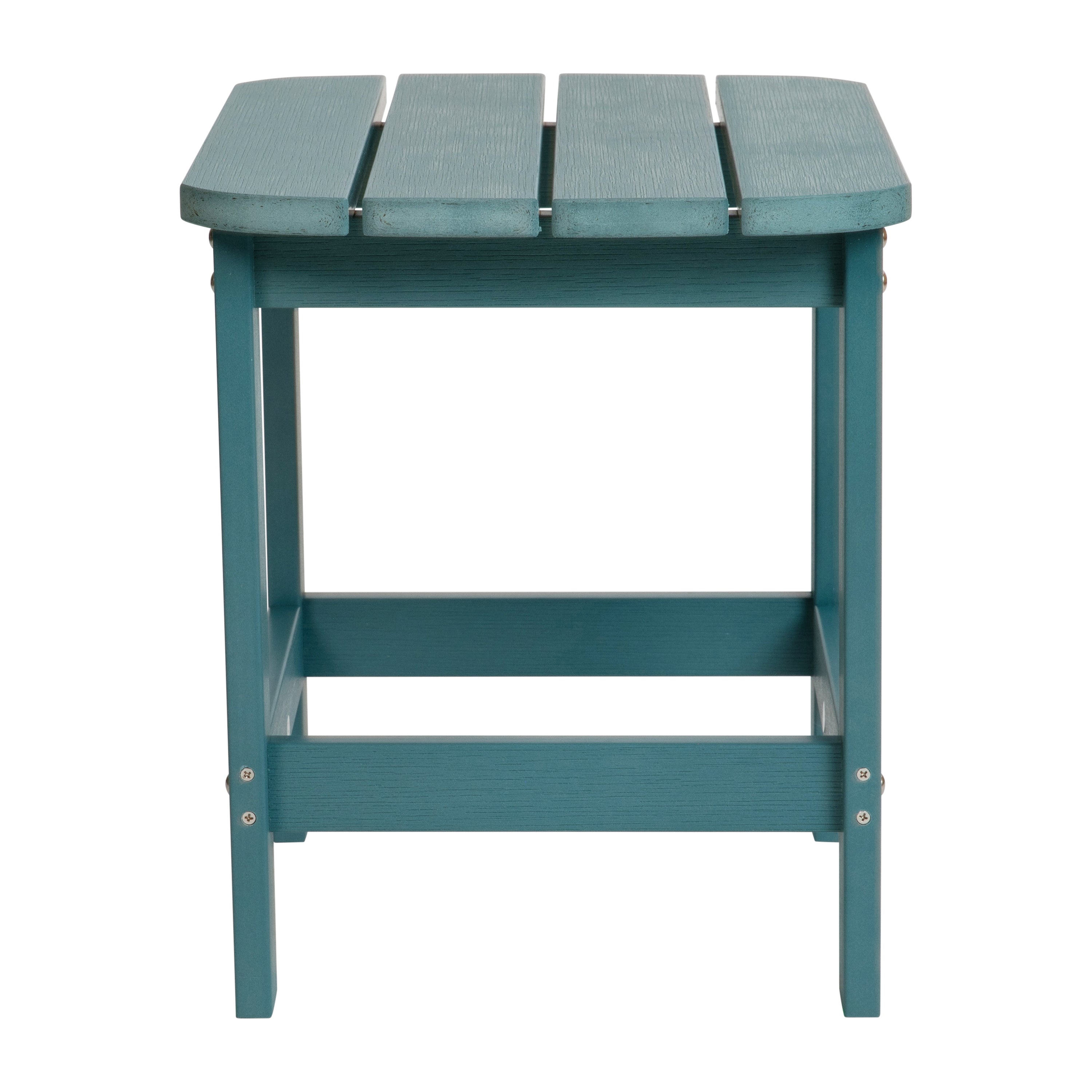 Charlestown All-Weather Poly Resin Wood Commercial Grade Adirondack Side Table in Sea Foam