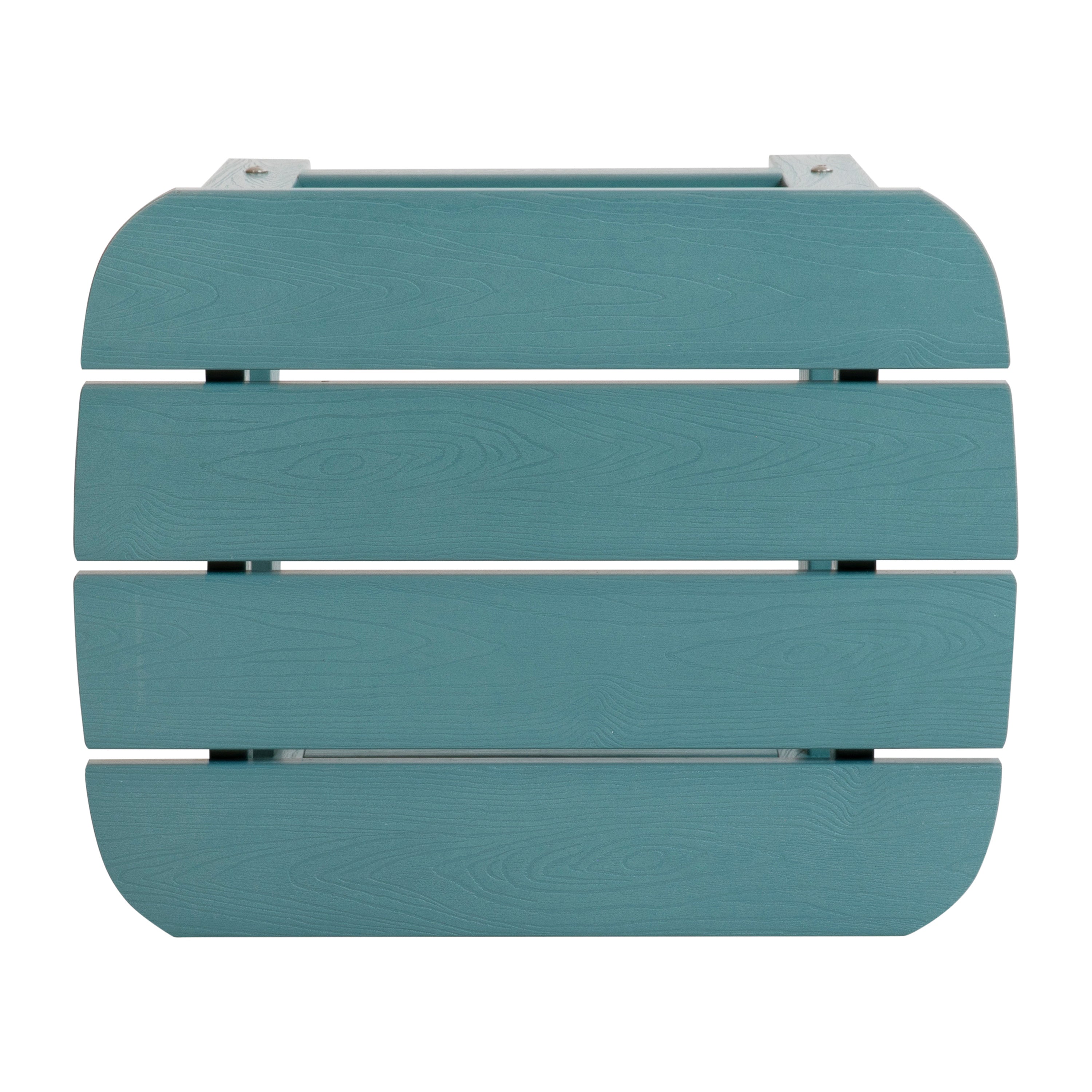 Charlestown All-Weather Poly Resin Wood Commercial Grade Adirondack Side Table in Sea Foam