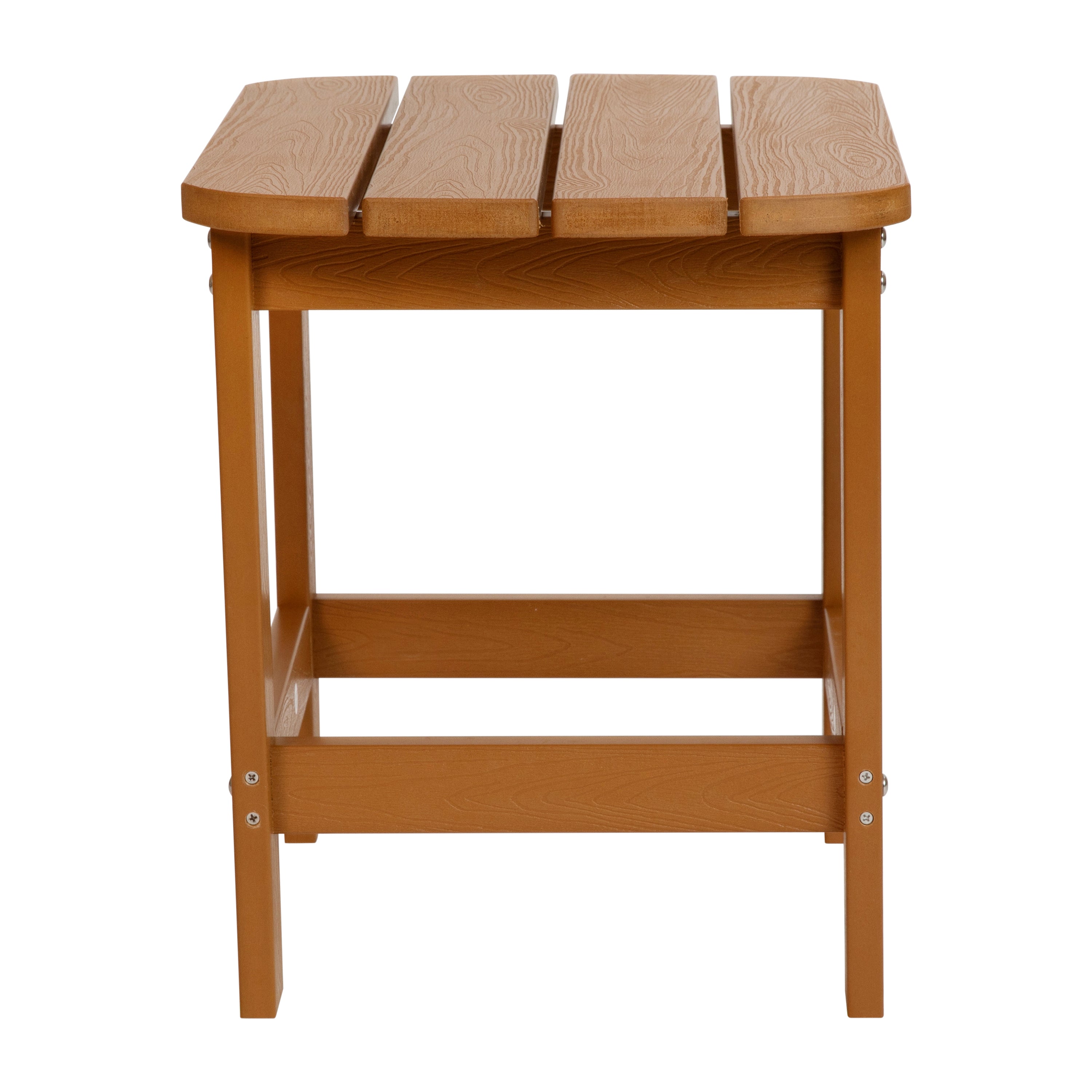 Charlestown All-Weather Poly Resin Wood Commercial Grade Adirondack Side Table in Teak