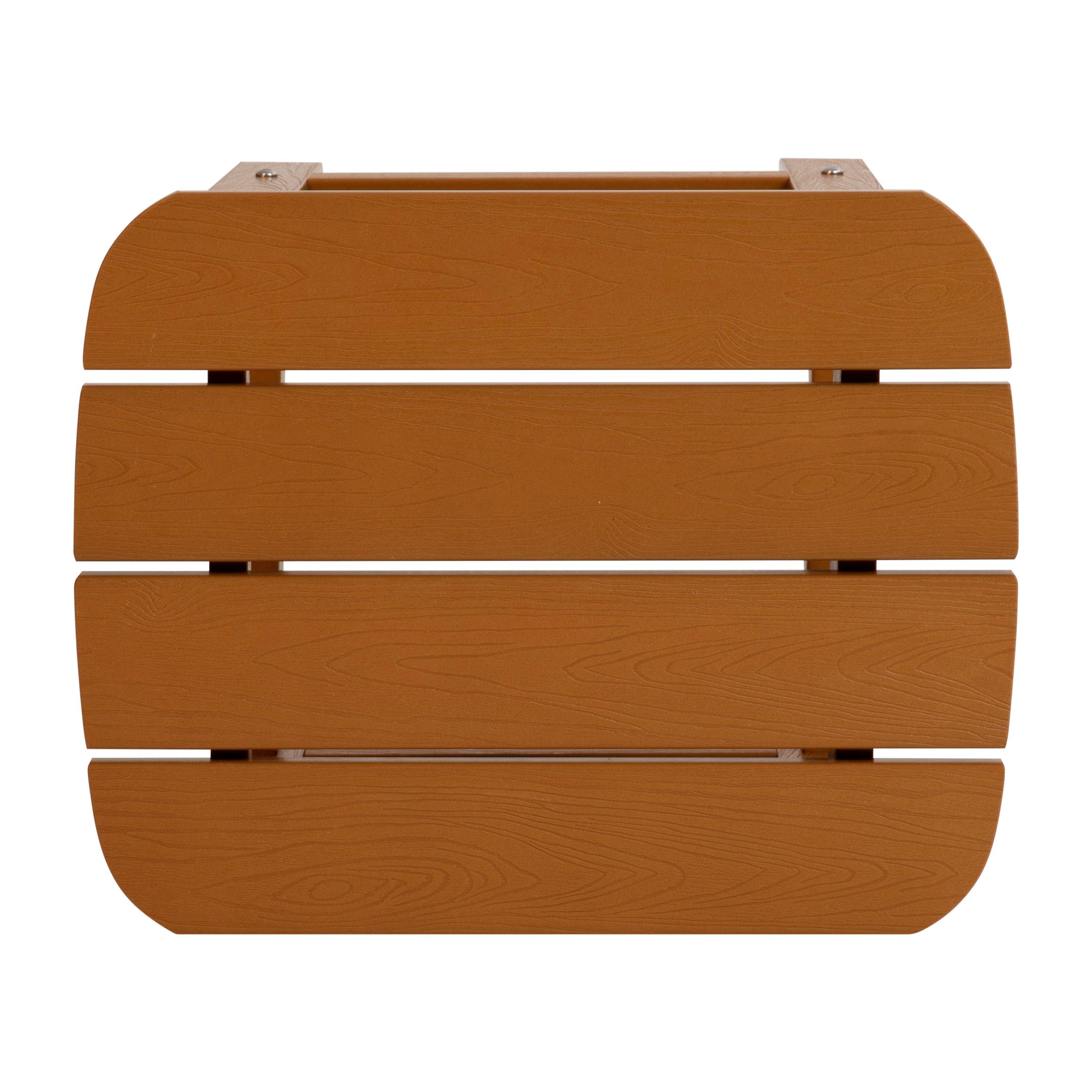 Charlestown All-Weather Poly Resin Wood Commercial Grade Adirondack Side Table in Teak