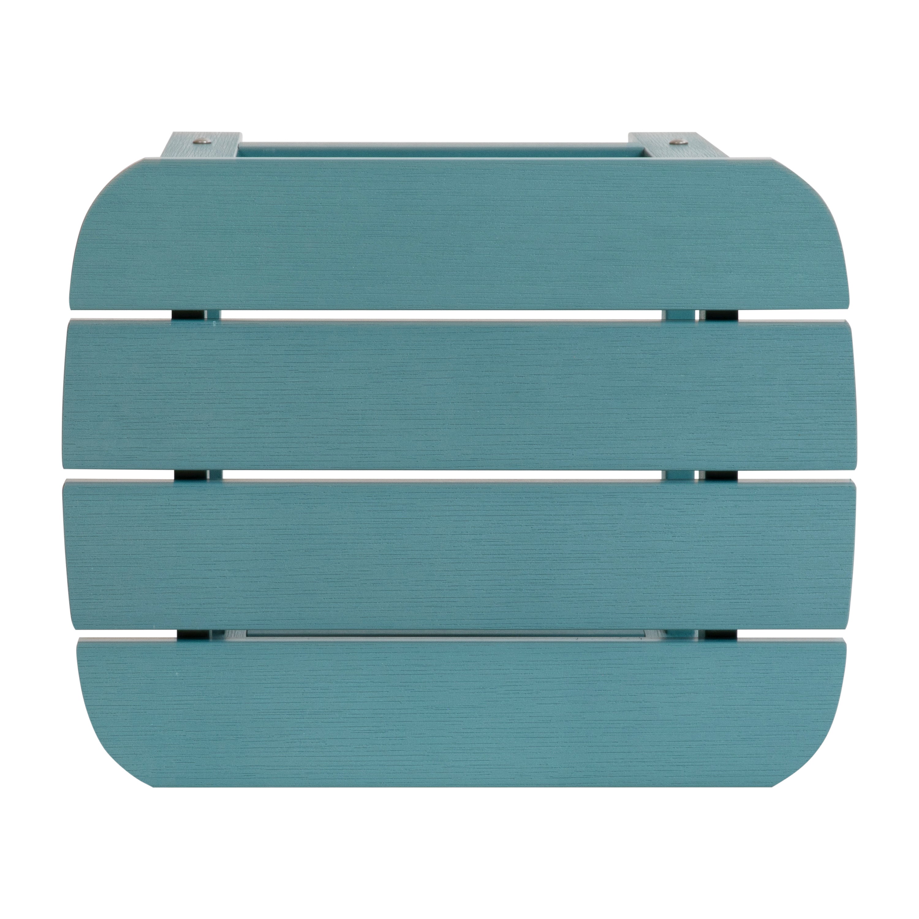 Charlestown All-Weather Poly Resin Wood Commercial Grade Adirondack Side Table in Teal