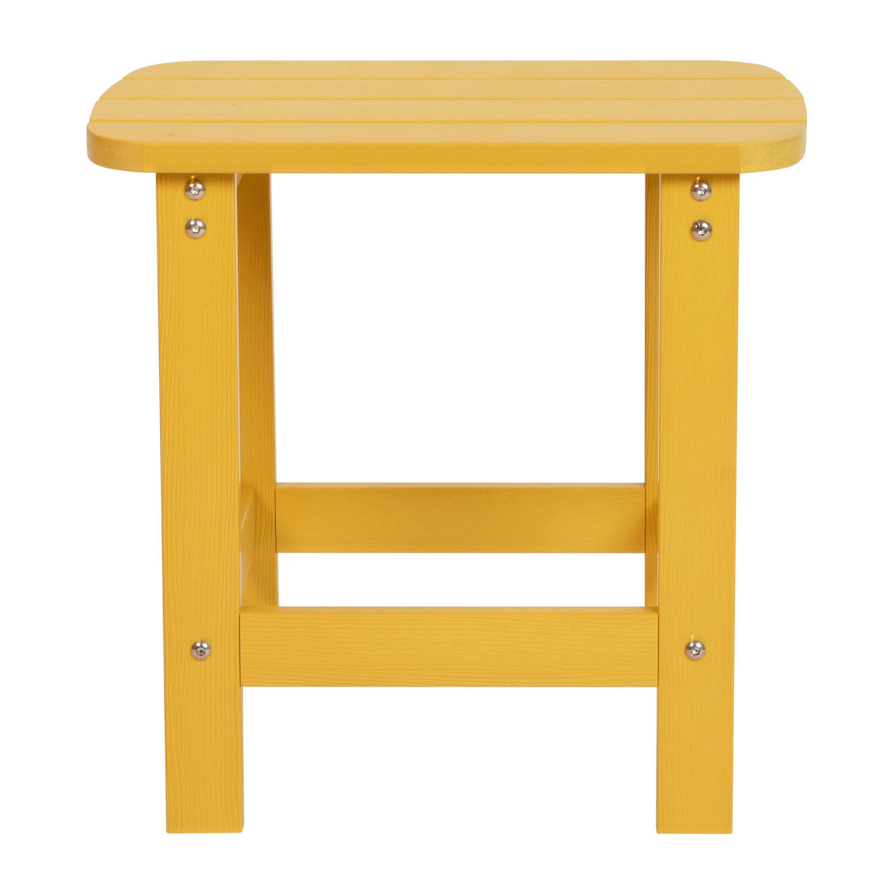 Charlestown All-Weather Poly Resin Wood Commercial Grade Adirondack Side Table in Yellow