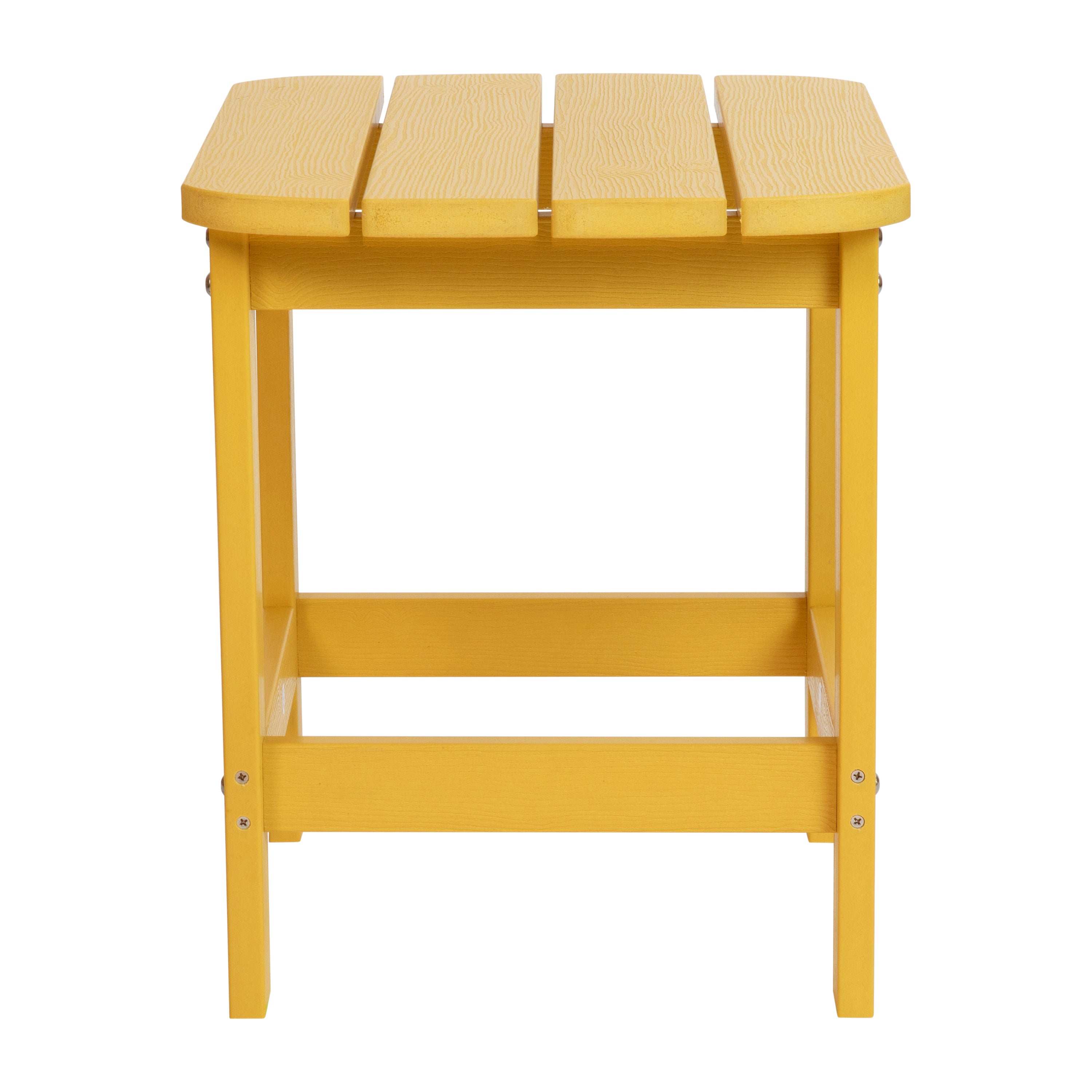 Charlestown All-Weather Poly Resin Wood Commercial Grade Adirondack Side Table in Yellow