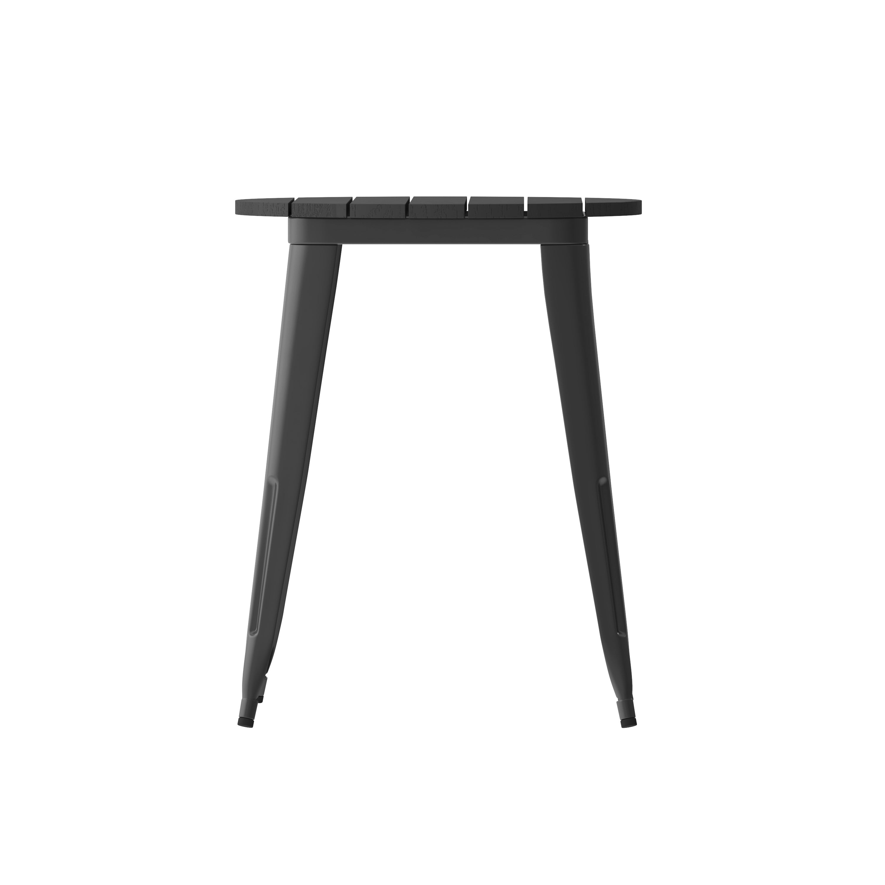 Declan Commercial Grade Indoor/Outdoor Dining Table, 23.75" Round All Weather Black Poly Resin Top with Black Steel Base