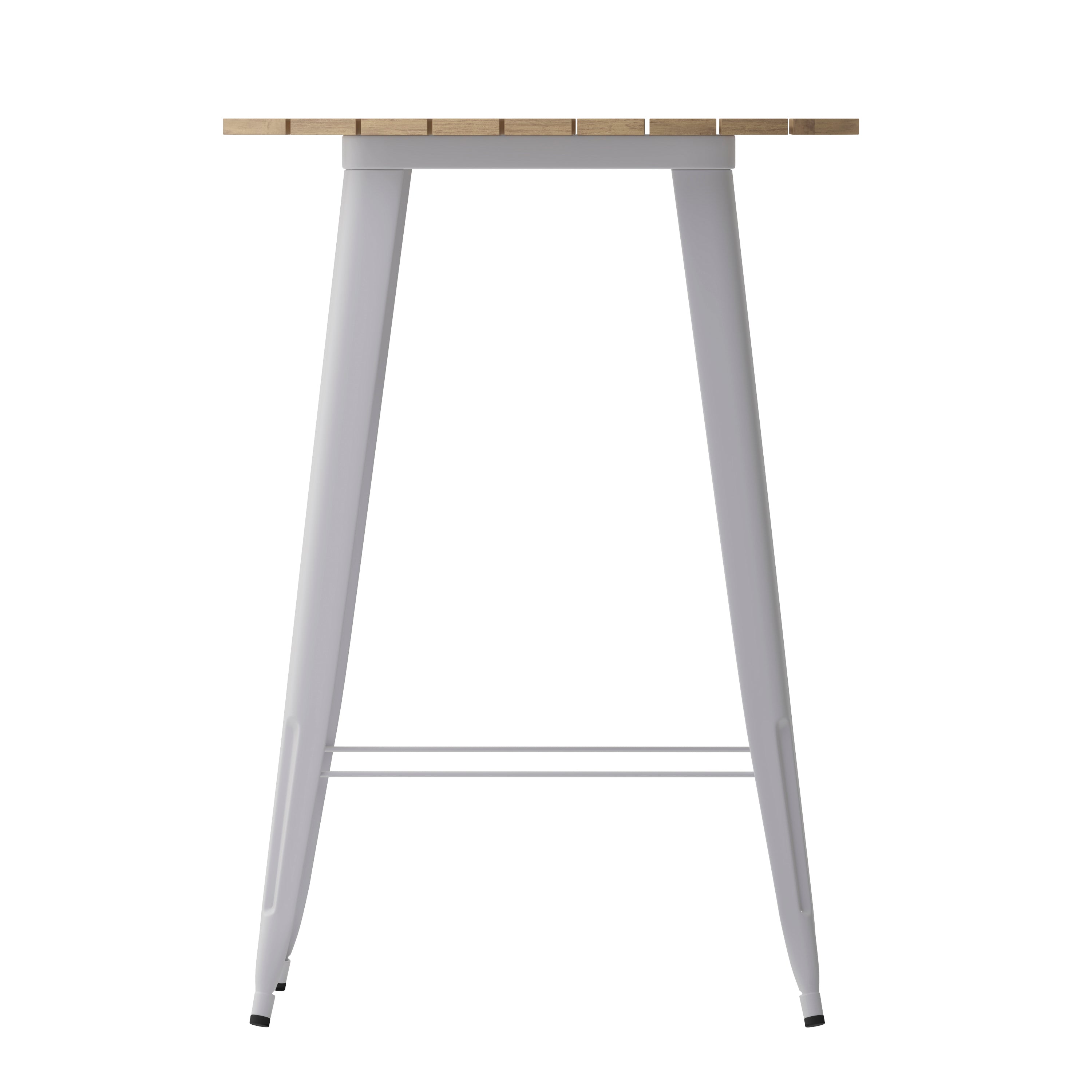 Declan Commercial Indoor/Outdoor Bar Top Table, 30" Round All Weather Brown Poly Resin Top with Silver Steel base