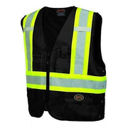 Hi Vis Safety Vest, Black, S/M