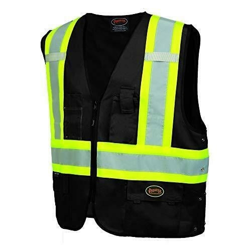 Hi Vis Safety Vest, Black, S/M