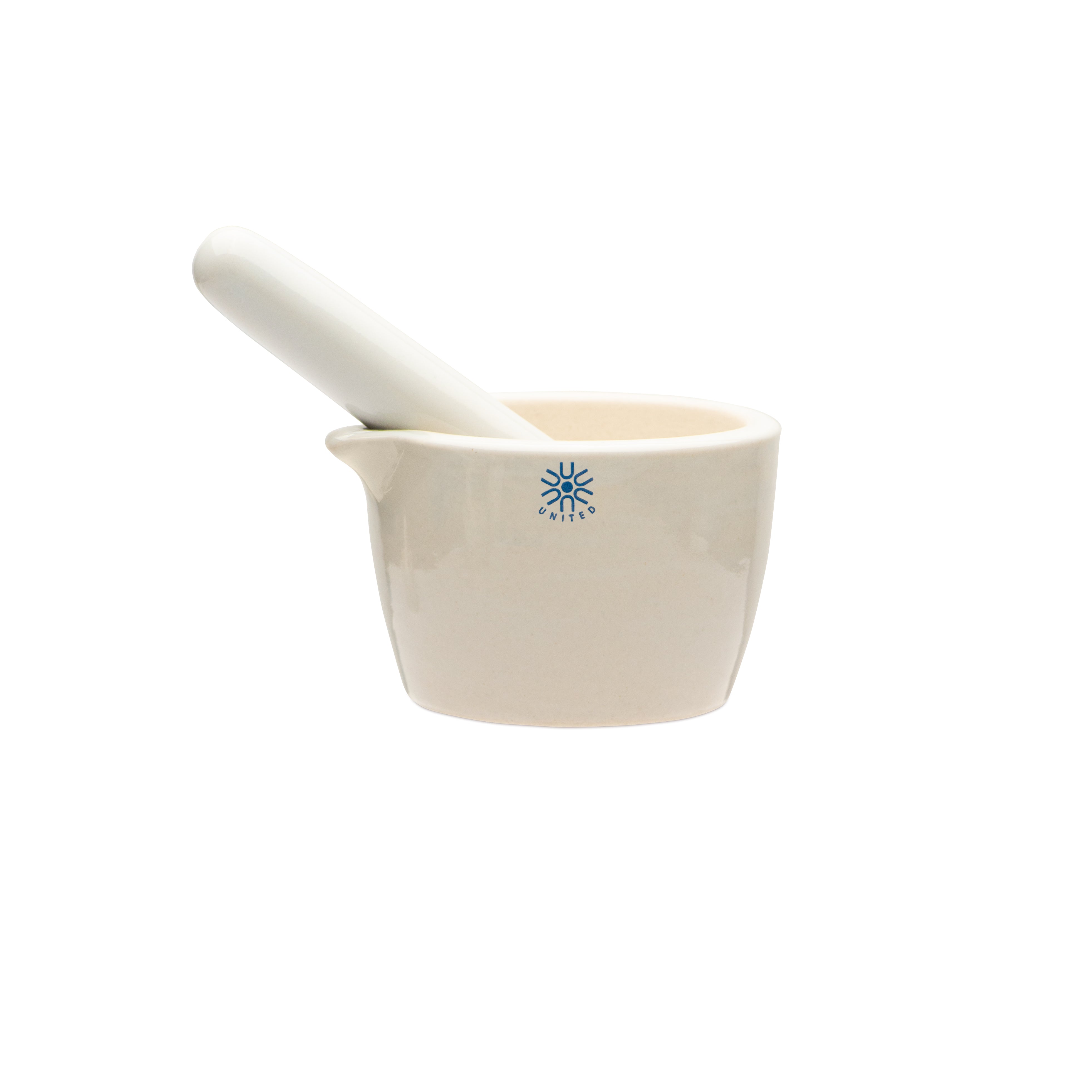 United Scientific® Mortar & Pestle Set, Porcelain, Capacity 70 mL