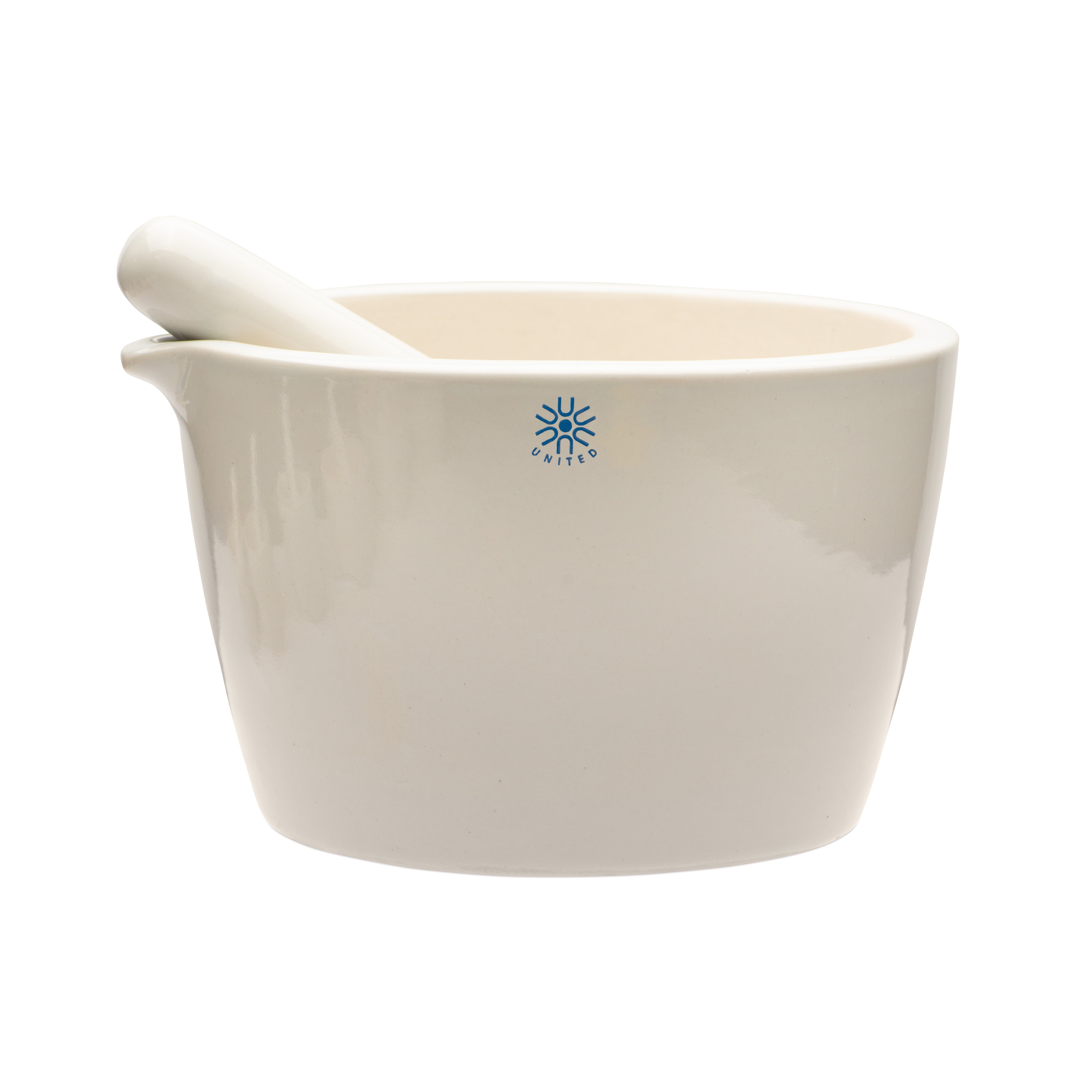 United Scientific® Mortar & Pestle Set, Porcelain, Capacity 1900 mL