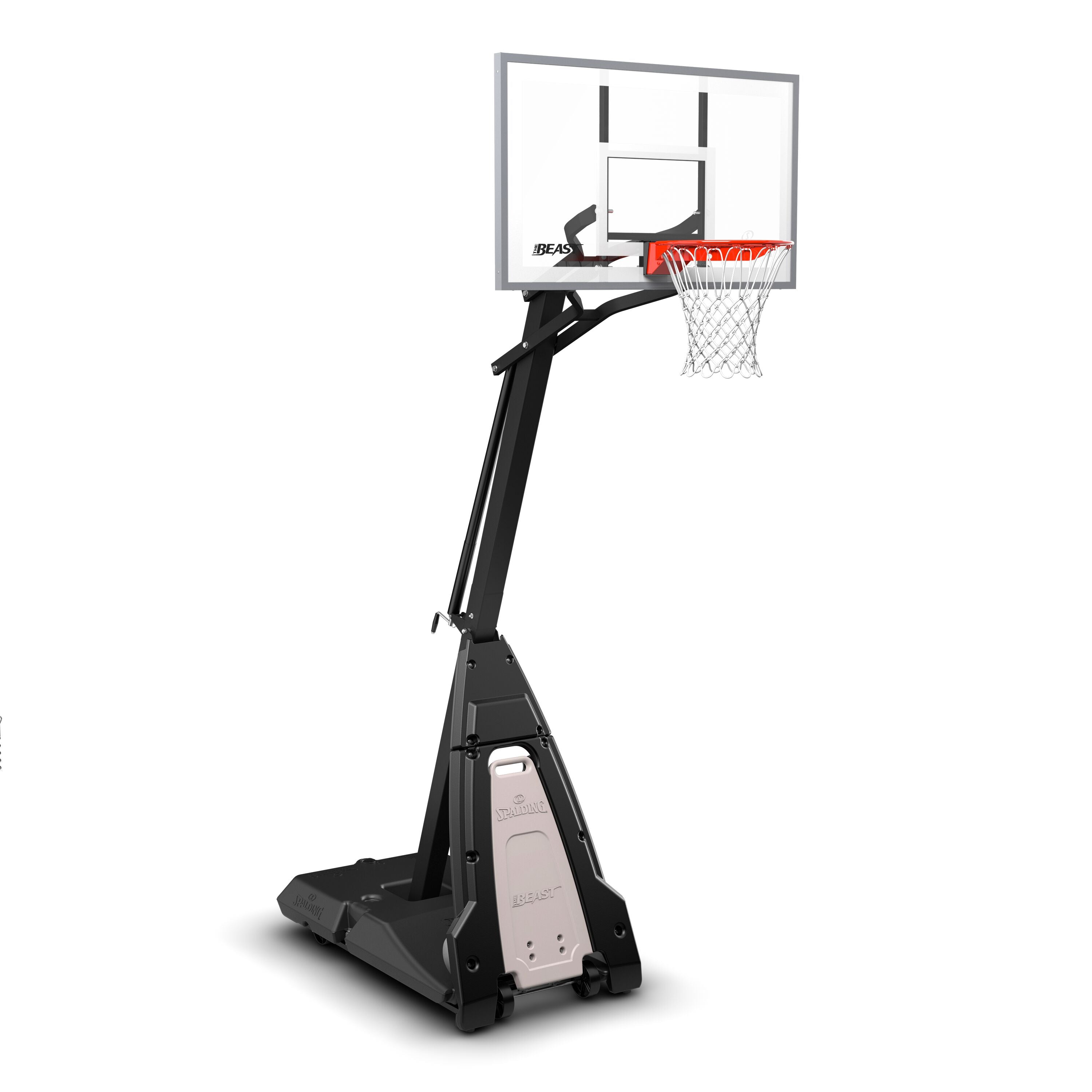 Spalding Basketball Ring, In-Ground Systems, THE BEAST®  54, 54" Glass, Alum Trim, 2 piece 4" Pole, Screw Jack