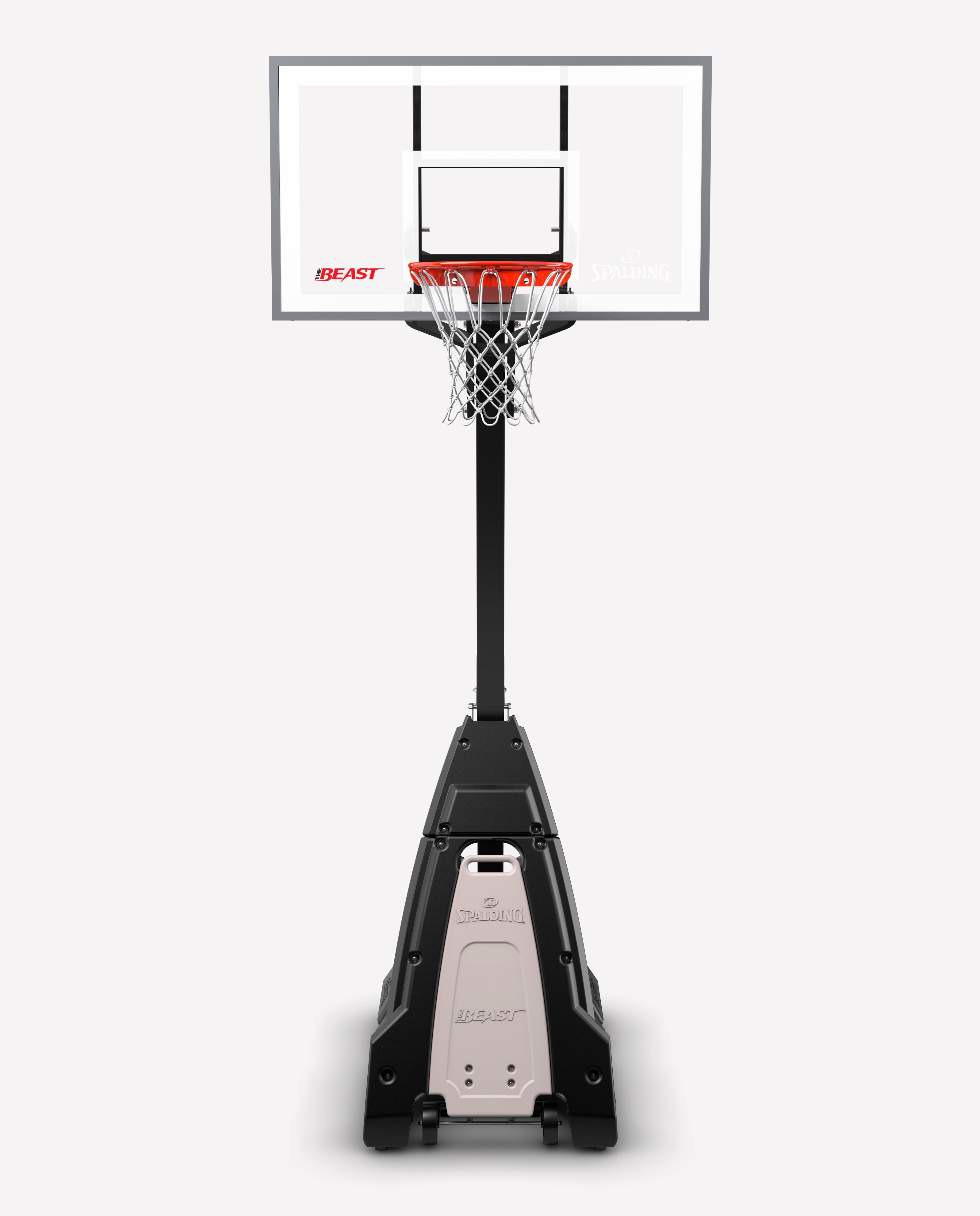 Spalding Basketball Ring, In-Ground Systems, THE BEAST®  54, 54" Glass, Alum Trim, 2 piece 4" Pole, Screw Jack