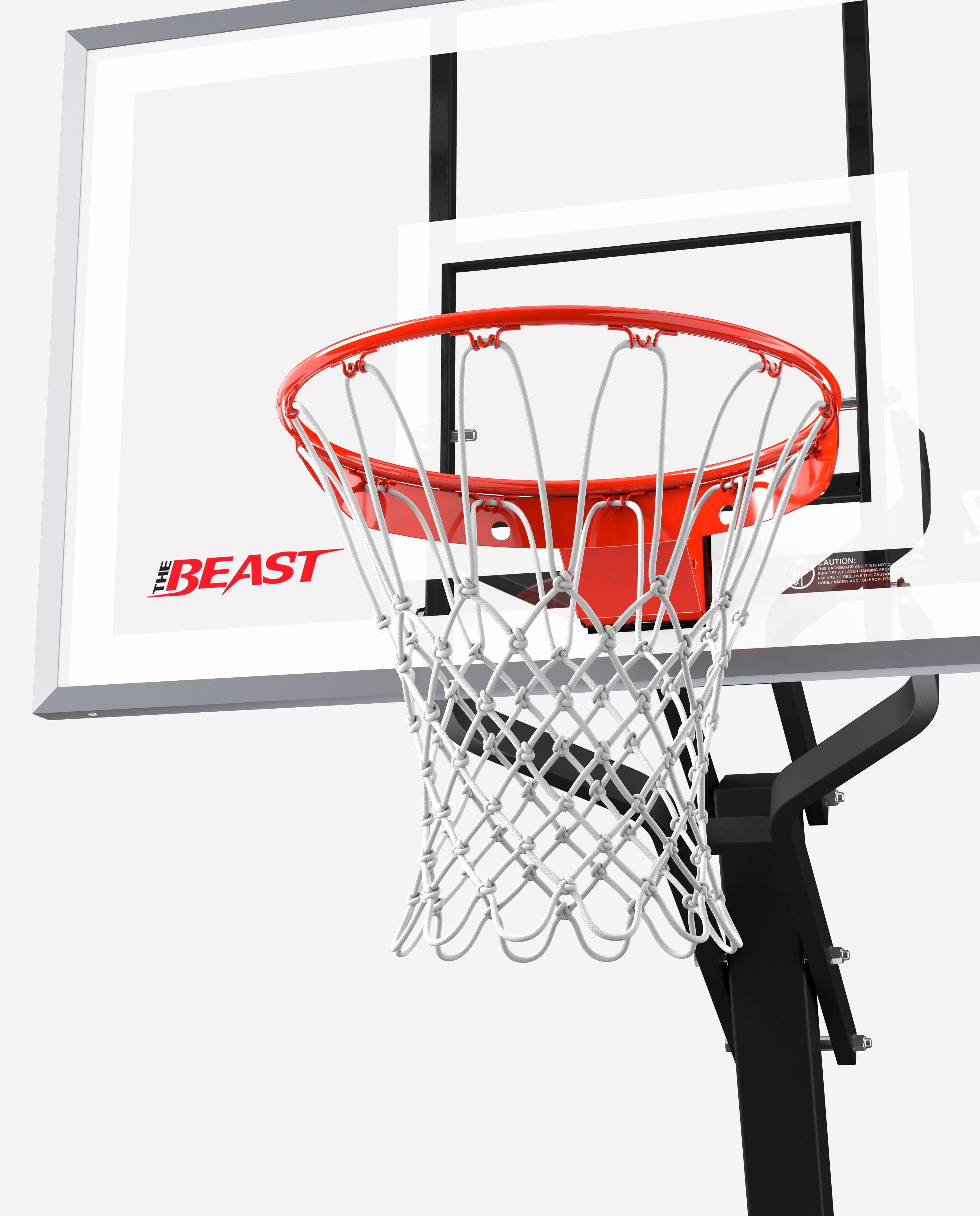 Spalding Basketball Ring, In-Ground Systems, THE BEAST®  54, 54" Glass, Alum Trim, 2 piece 4" Pole, Screw Jack