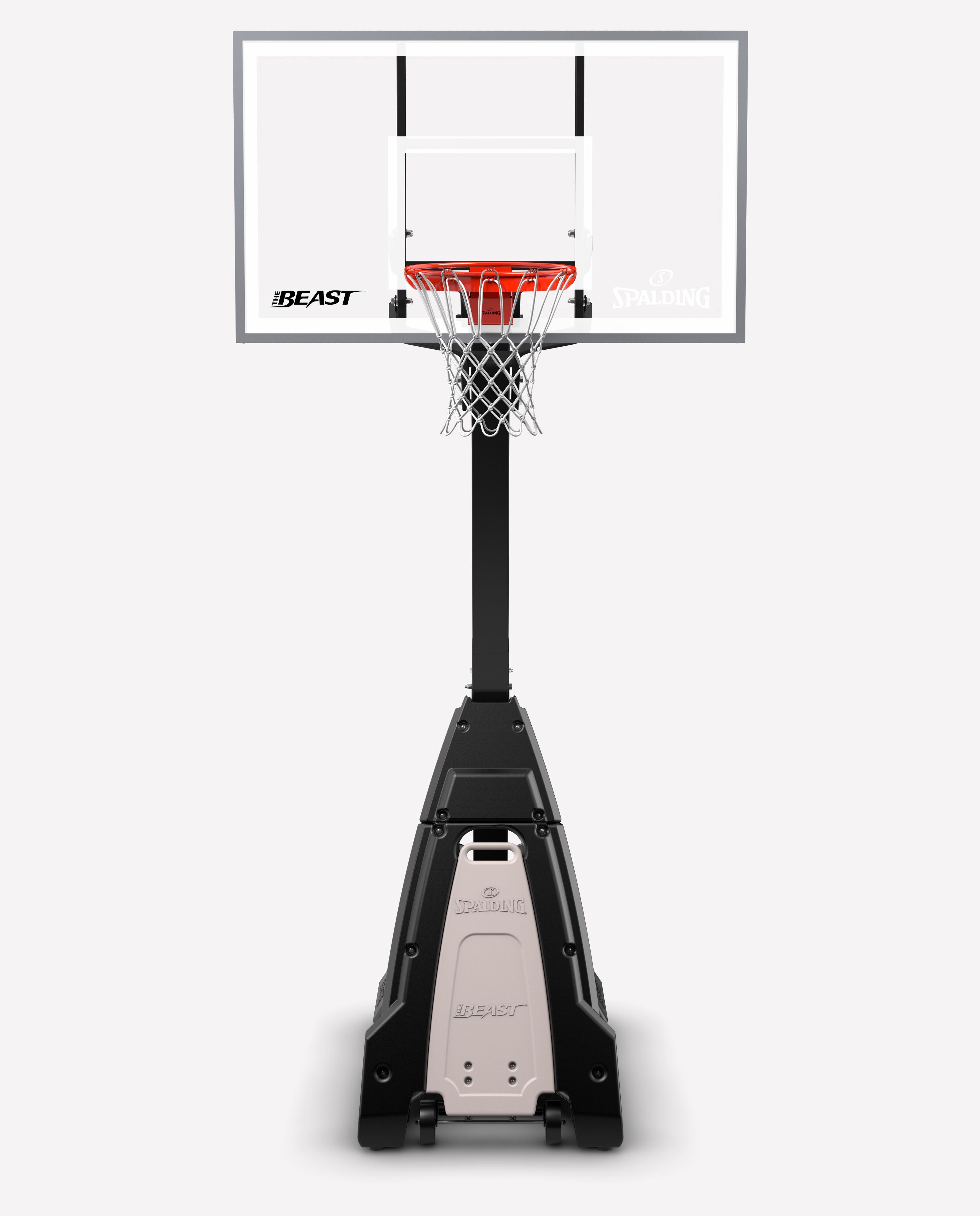 Spalding Basketball Ring, In-Ground Systems, THE BEAST®  60, 60" Glass, Alum Trim, 2 piece 5" Pole, Screw Jack