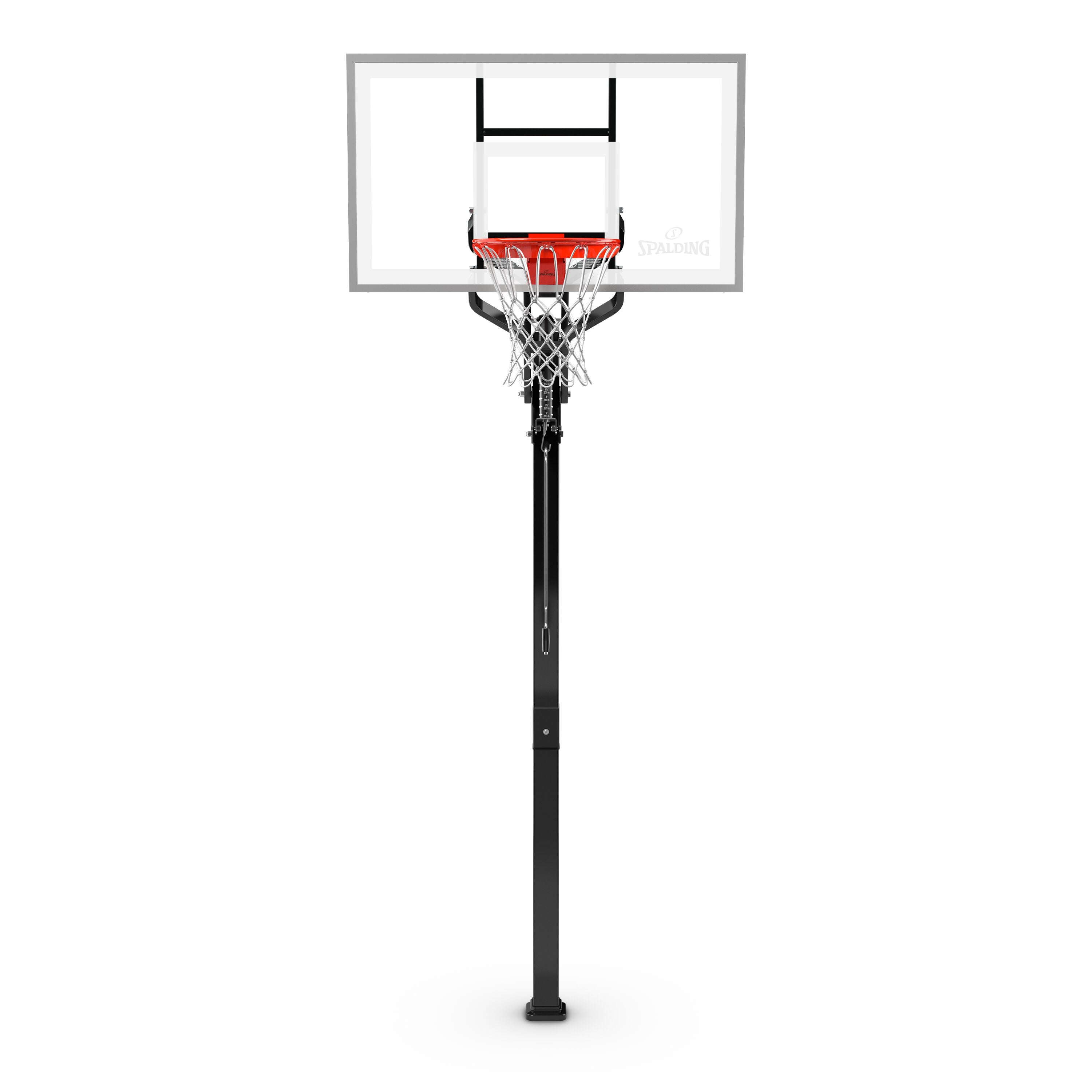 Spalding Basketball Ring, In-Ground Systems, 54" Glass, Alum Trim, 2 piece 4" Pole, U-Turn Lift, Pro Image Rim