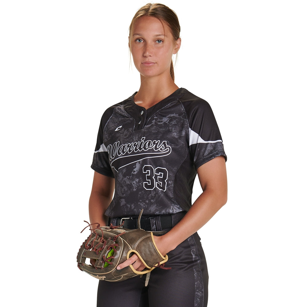 JUICE 2-Button Short Sleeve Jersey - Girls - Medium - Blink / Pin-Dot Mesh (Full-Dye Sublimation)