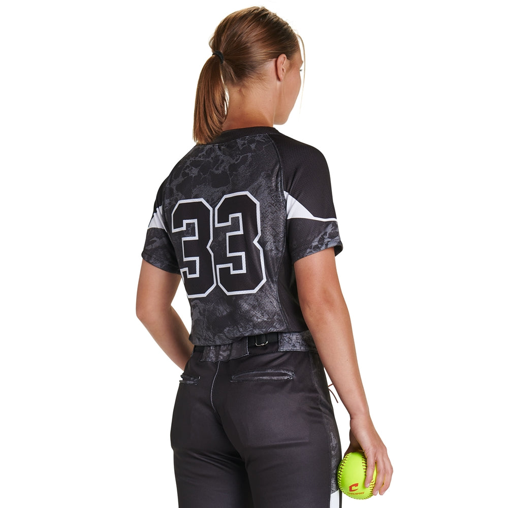 JUICE 2-Button Short Sleeve Jersey - Womens - Extra-Small - Fusion Mesh / Pin-Dot Mesh (Full-Dye Sublimation)