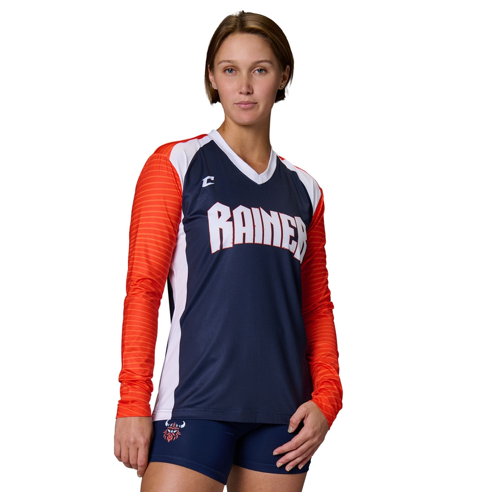 Juice V-Neck Long Sleeve Shooter Shirt - Flexdri Mesh - Girls - Small (Full-Dye, Premium cut-and-sew Sublimation. No Limitations!)