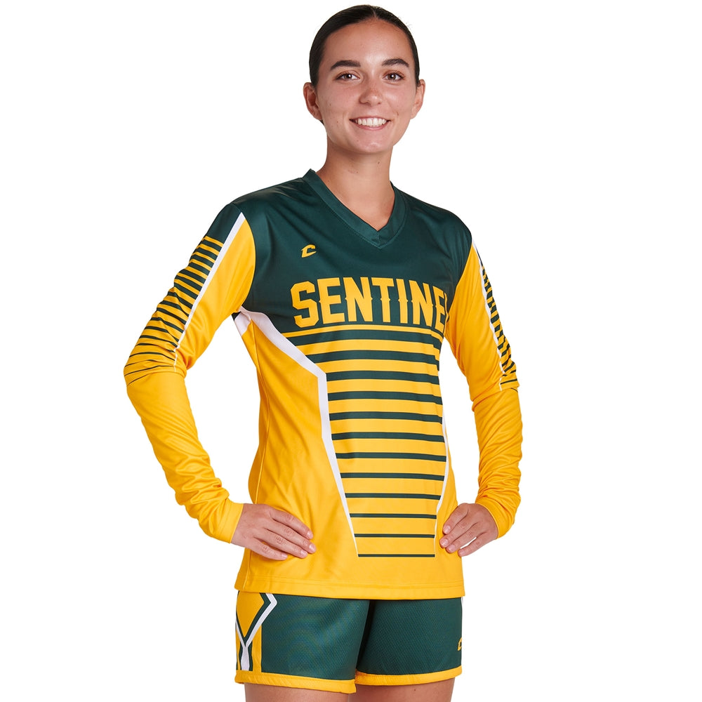 JUICE V-Neck Long Sleeve Shooter Shirt (Power Stretch) - Womens - Medium -  (Full-Dye Sublimation)