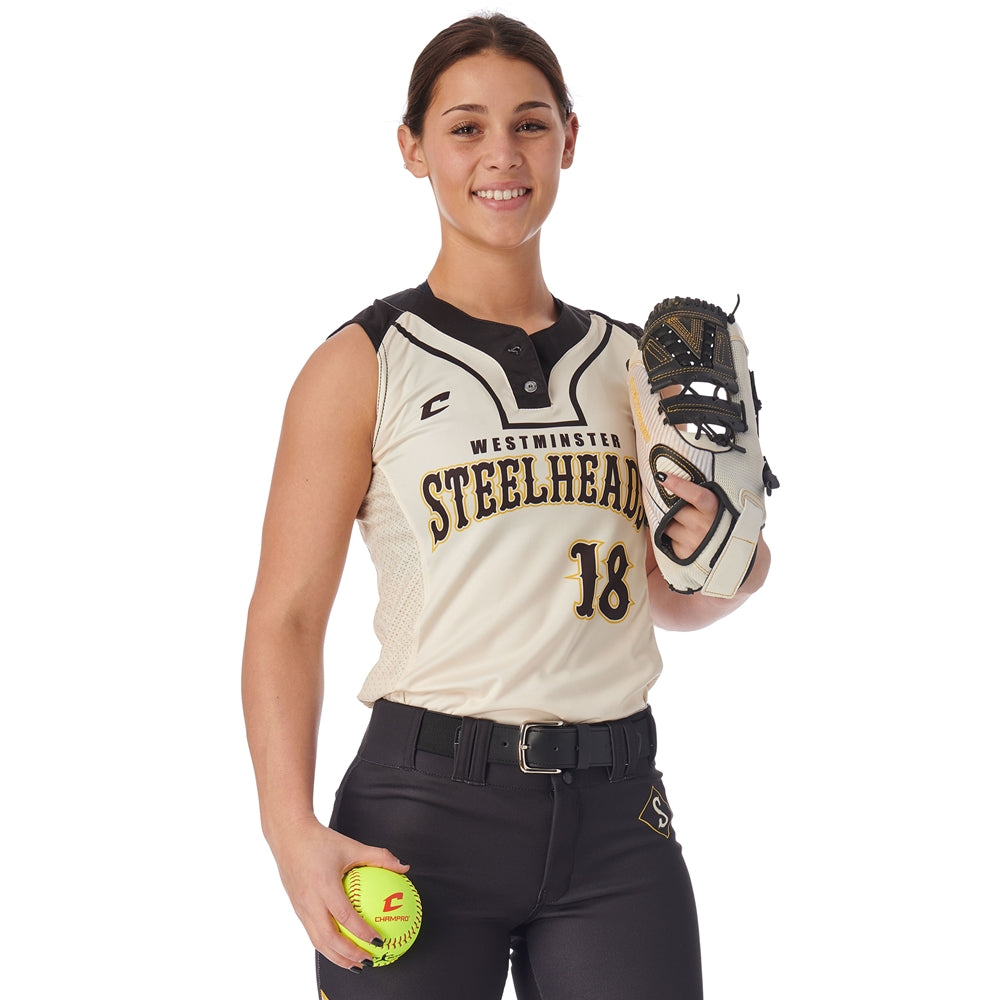 JUICE 2-Button Sleeveless Jersey - Womens - Medium - Active Cloth / Pin Dot Mesh (Full-Dye Sublimation)