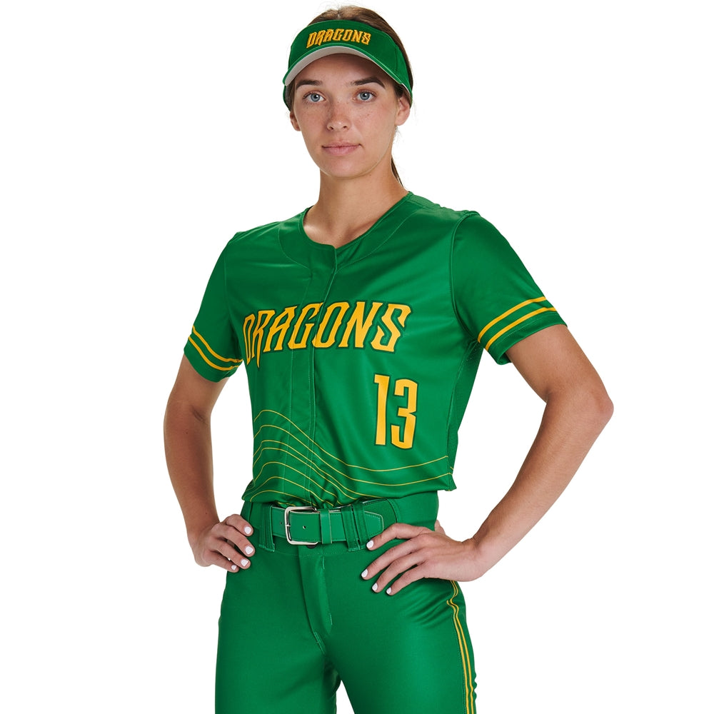 JUICE Faux Front Short Sleeve Jersey - Womens - Large - Blink / Pin-Dot Mesh (Full-Dye Sublimation)