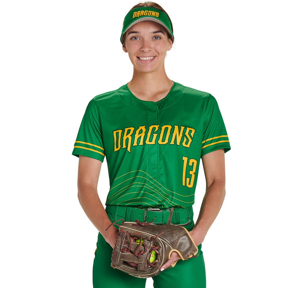 JUICE Faux Front Short Sleeve Jersey - Womens - Medium - Active Cloth / Pin Dot Mesh (Full-Dye Sublimation)