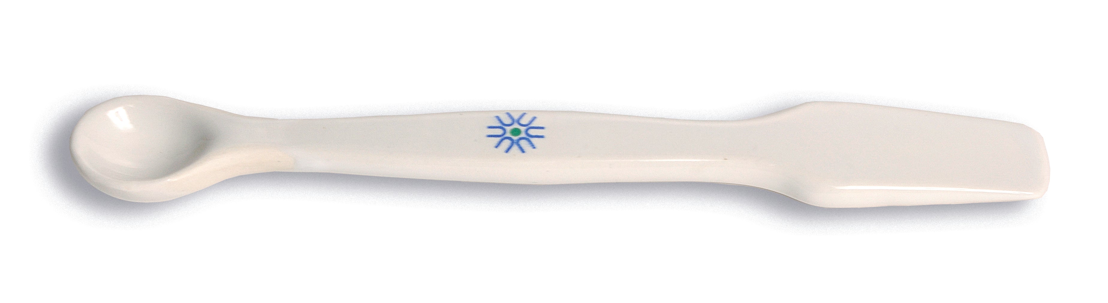 United Scientific® Spatula With Spoon, Porcelain, 100mm