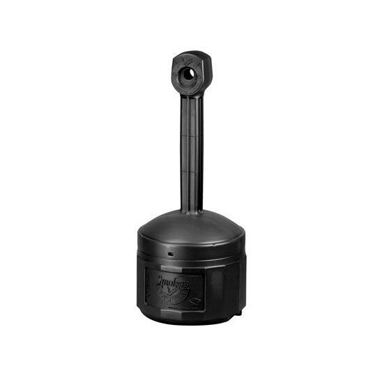 Justrite Original Smoker’s Cease-Fire® Cigarette Butt Receptacle, Cap. 4 gal, bucket incld, poly, Deco Black.