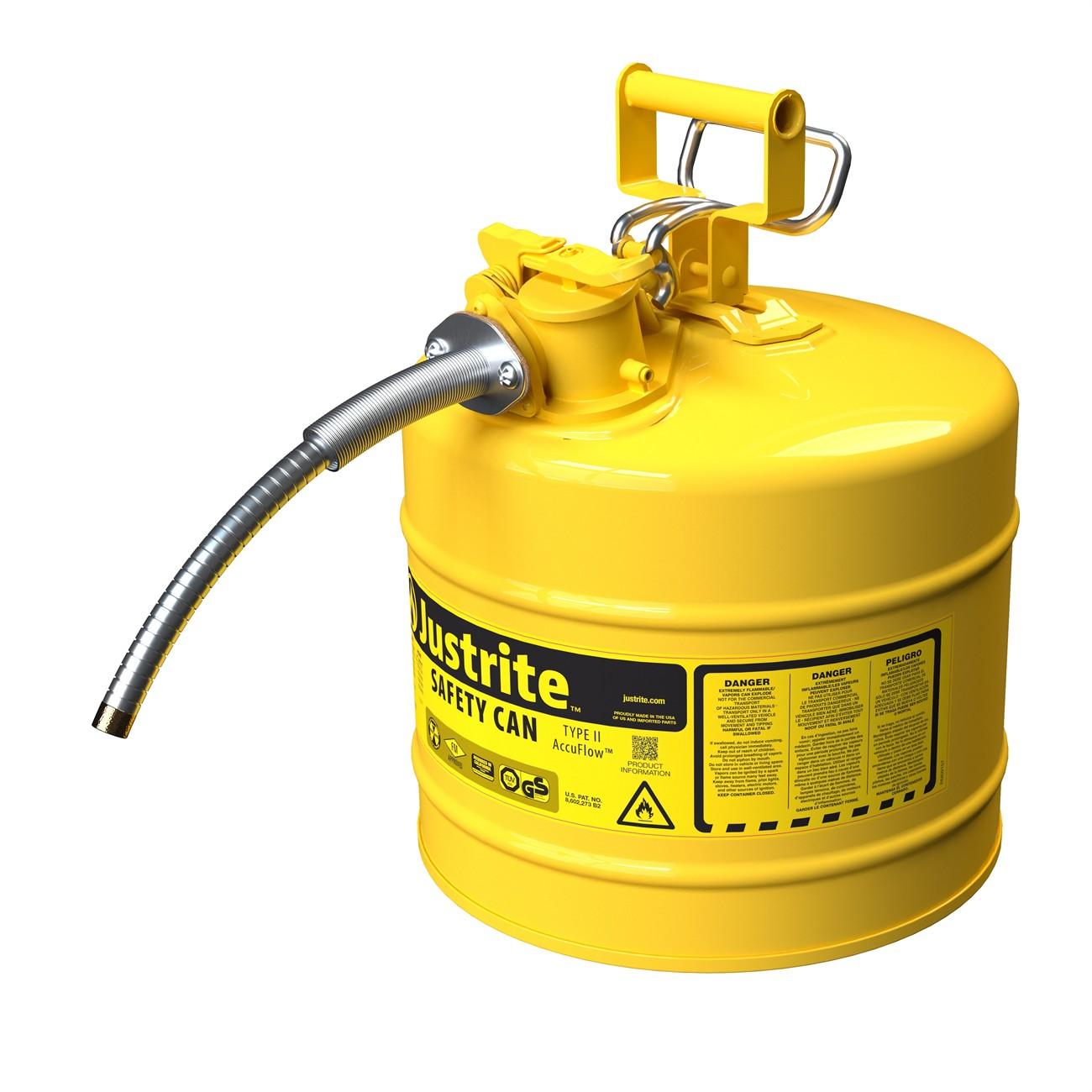 Safety Can, Type II, 5 Gallon, 5/8" Hose, Yellow