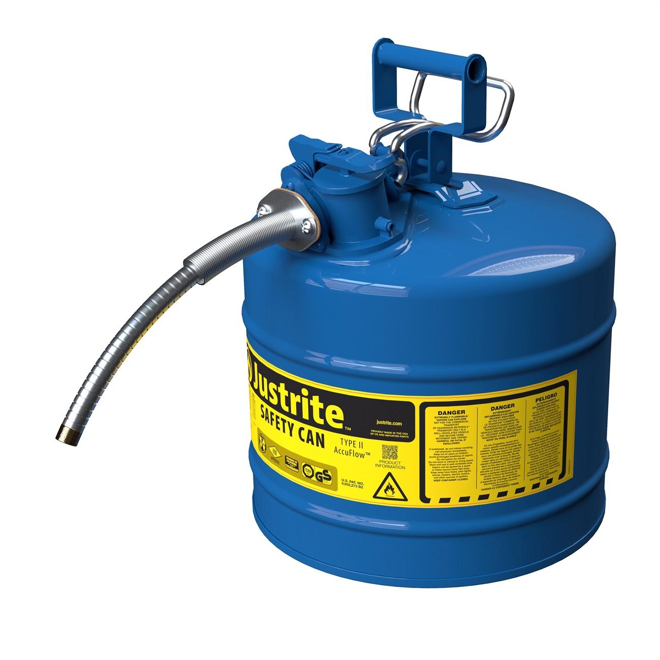 Safety Can, Type II, 5 Gallon, 5/8" Hose, Blue