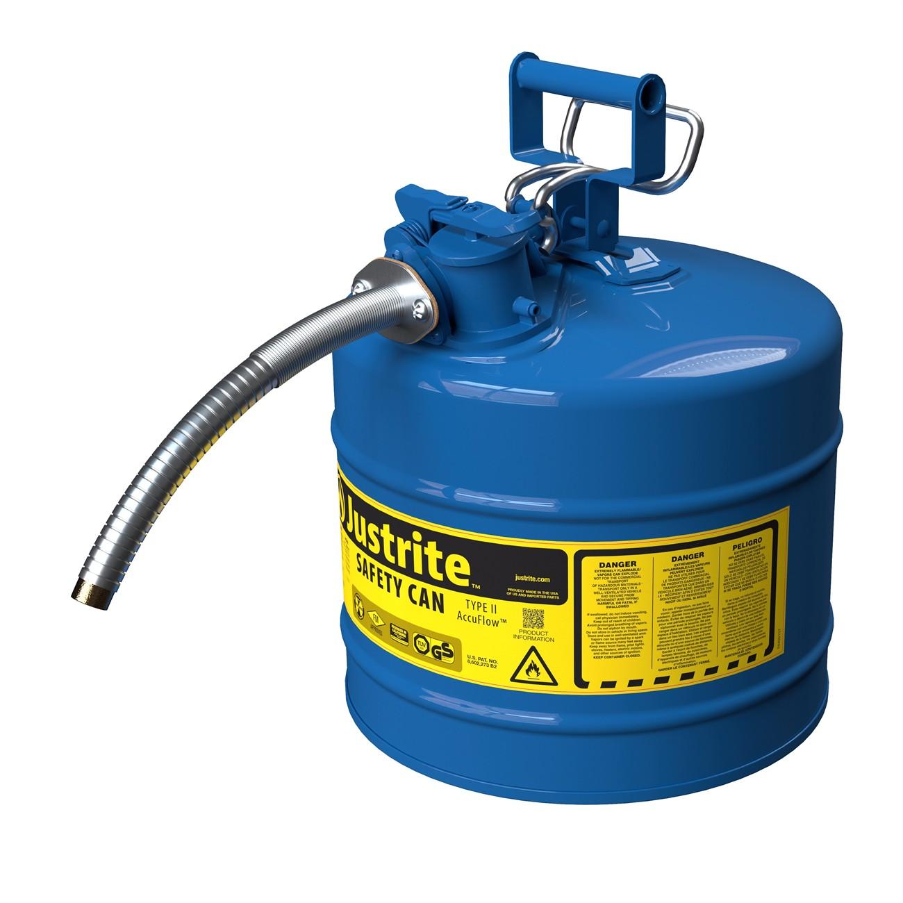 Safety Can, Type II, 5 Gallon, 1" Hose, Blue