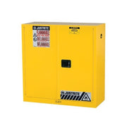 Justrite Sure-Grip® EX Flammable Safety Cabinet, Dims. 44"H, Cap. 30 gal., 1 shelf, 2 m/c doors, Yellow.