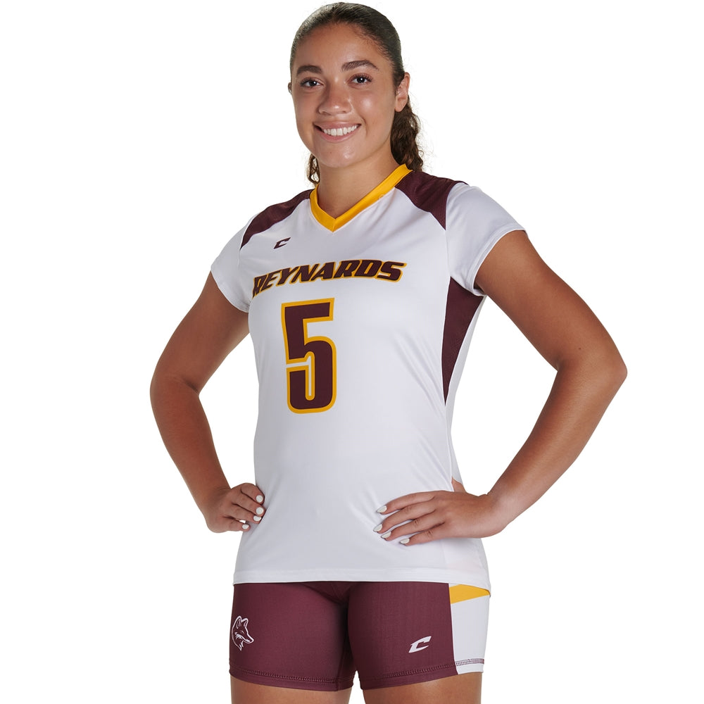 JUICE Cap Sleeve Volleyball Jersey, Girls, Extra-Large-Tall - Ice Compression / Pin Dot Mesh (Full-Dye Sublimation)