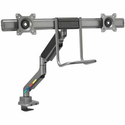 Kensington - SmartFit™ Dual Monitor Arm with Crossbar and Handle - K58272WW - Silver