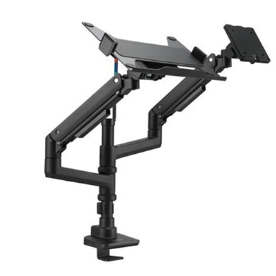 Kensington - SmartFit Premium Heavy Duty Dual Monitor Arm with Laptop Tray - Black