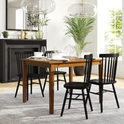 Henry 47" Solid Wood Dining Table, Commercial Grade Heavy Duty Rectangle Wood Table for 4, Brown Matte Finish