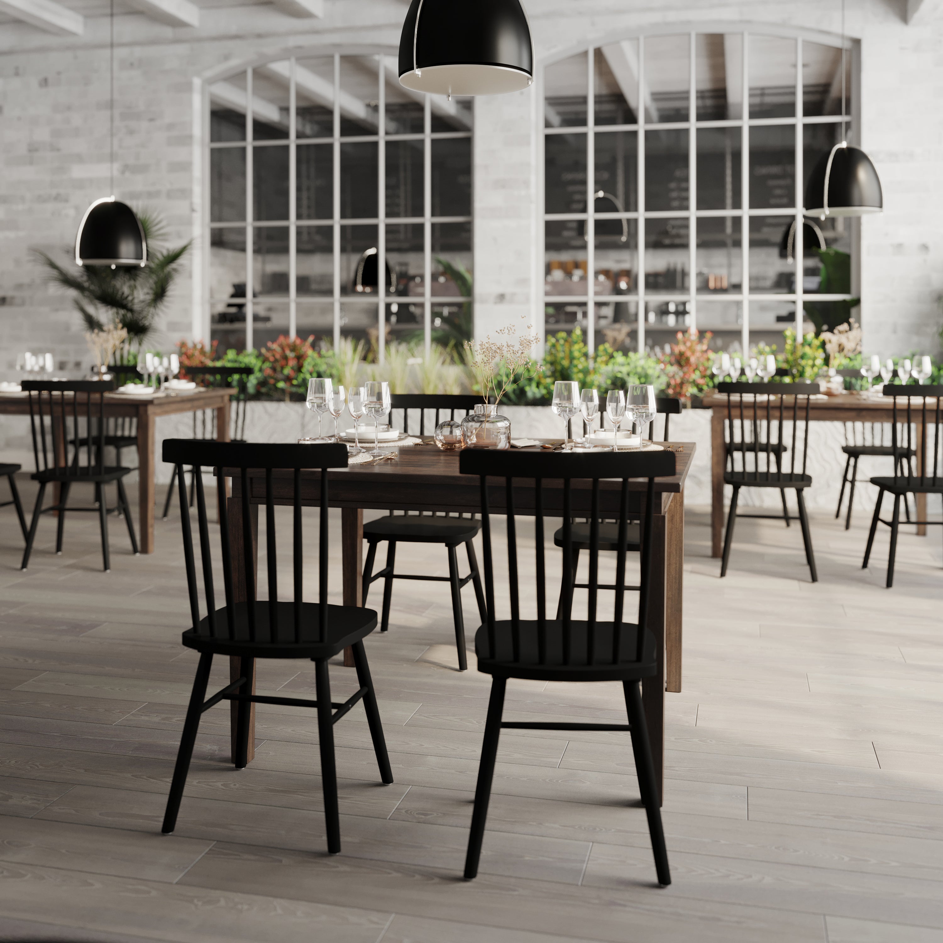Henry 47" Solid Wood Dining Table, Commercial Grade Heavy Duty Rectangle Wood Table for 4, Wenge Matte Finish