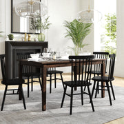 Henry 60" Solid Wood Dining Table, Commercial Grade Heavy Duty Rectangle Wood Table for 6, Wenge Matte Finish