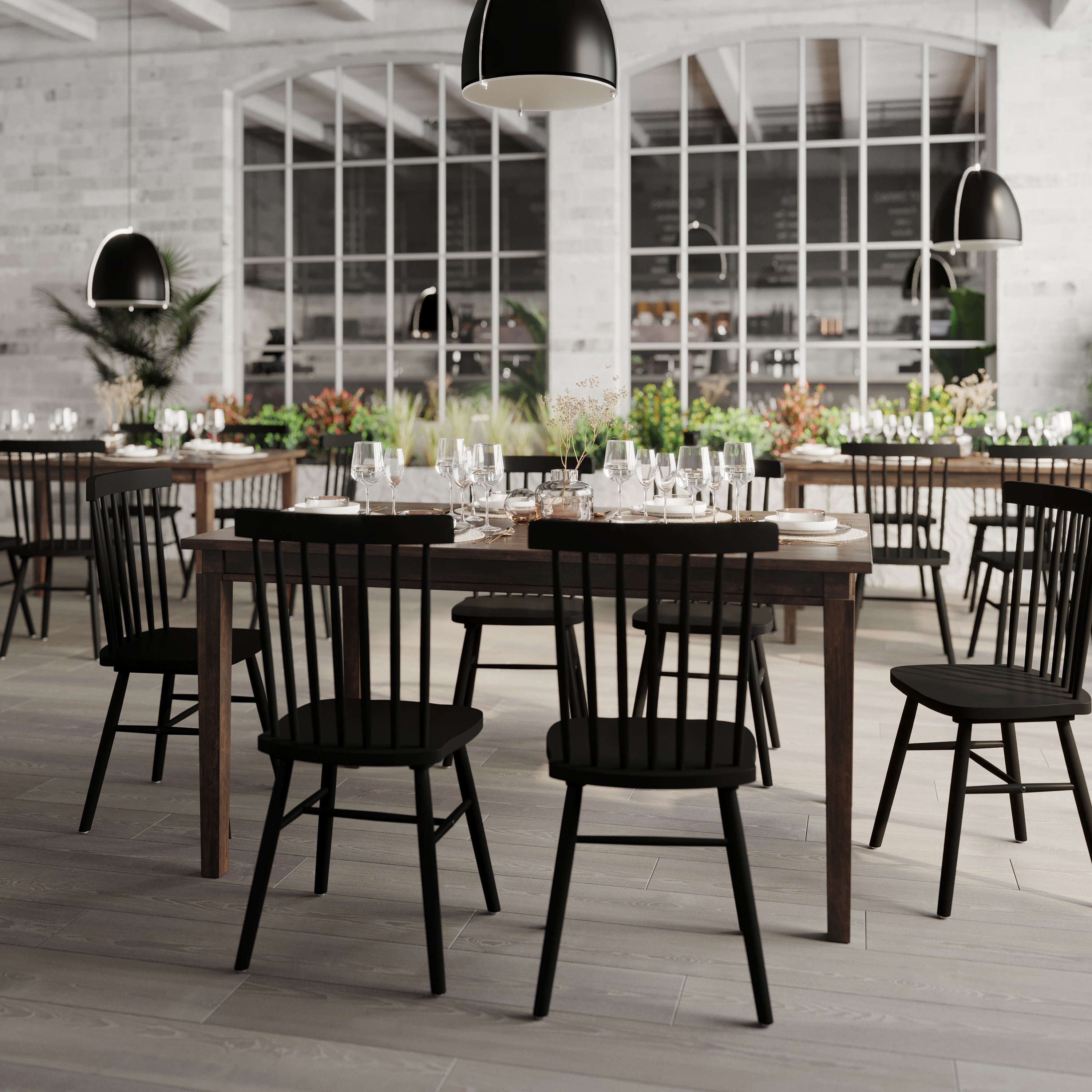 Henry 60" Solid Wood Dining Table, Commercial Grade Heavy Duty Rectangle Wood Table for 6, Wenge Matte Finish